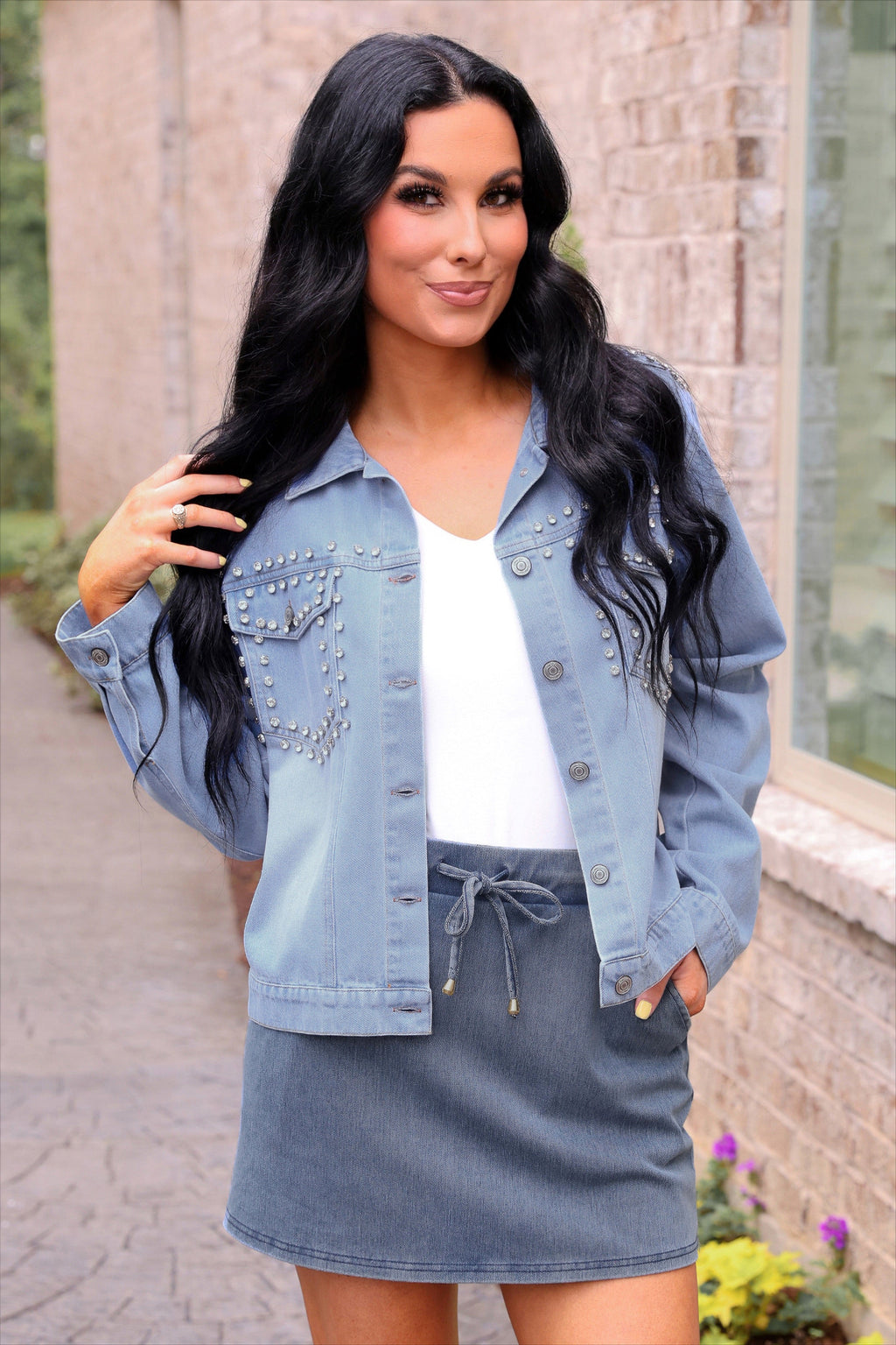 PREORDER: Stella Rhinestone Denim Jacket by Jess Lea (ARRAY) / ETA: June - BFF Here