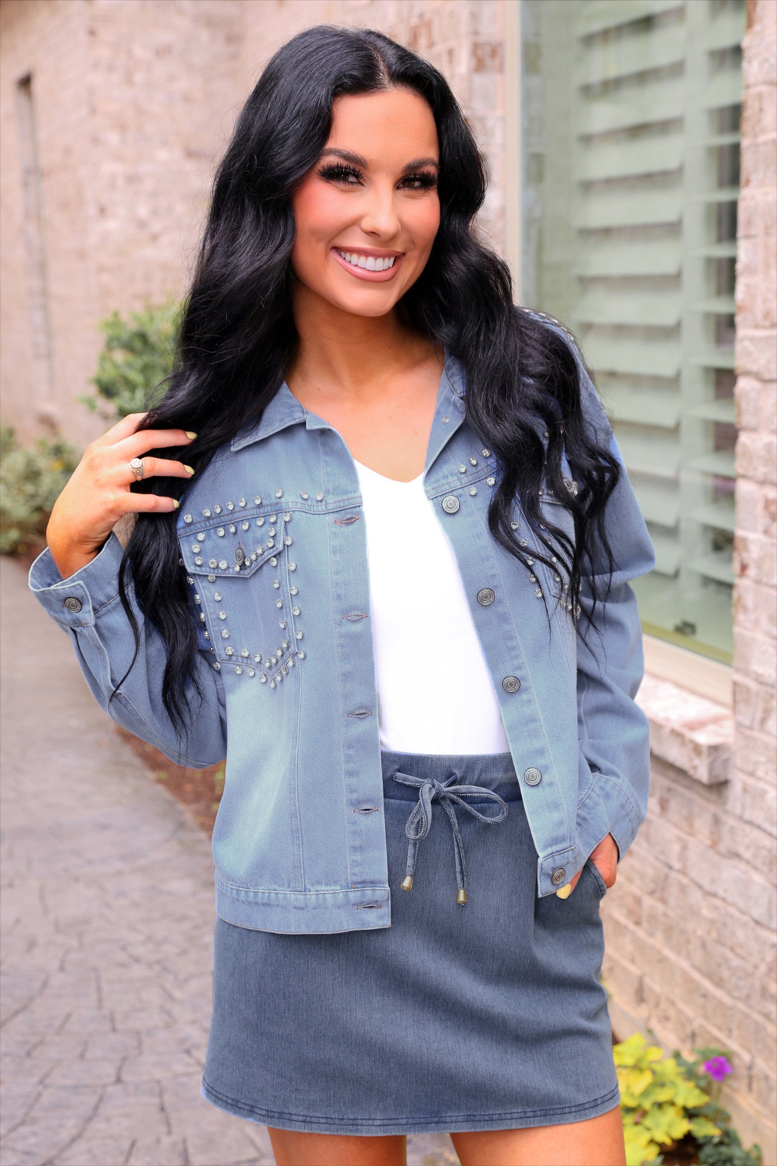 PREORDER: Stella Rhinestone Denim Jacket by Jess Lea (ARRAY) / ETA: June - BFF Here