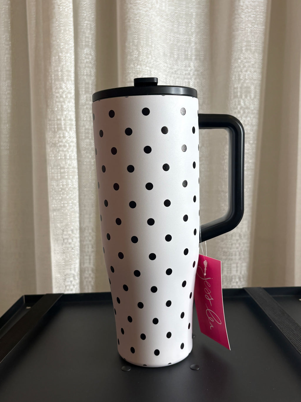 PREORDER: White Polka Dot Sleek Tumbler by Jess Lea (ARRAY) / ETA: June - BFF Here