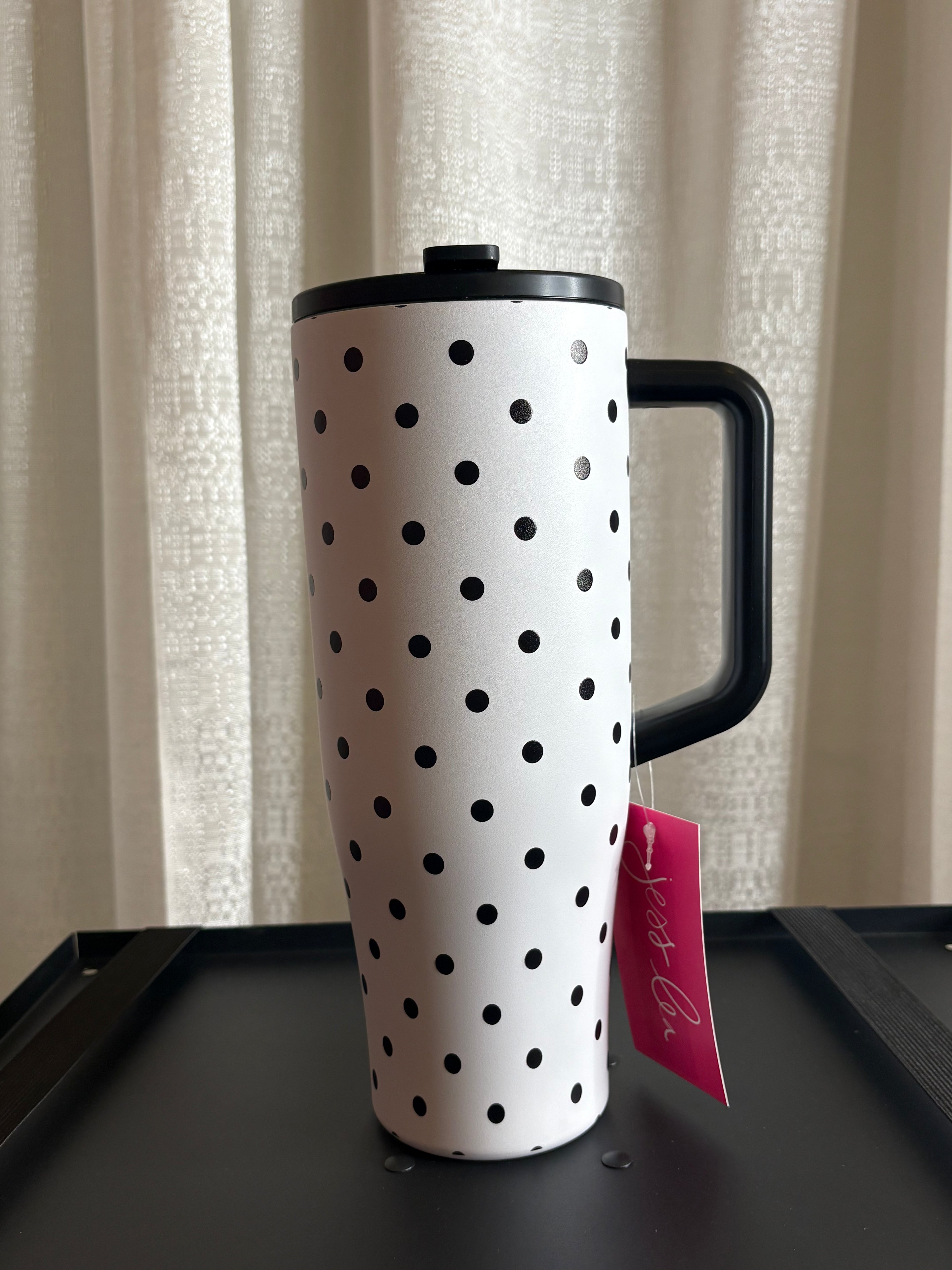 PREORDER: White Polka Dot Sleek Tumbler by Jess Lea (ARRAY) / ETA: June - BFF Here