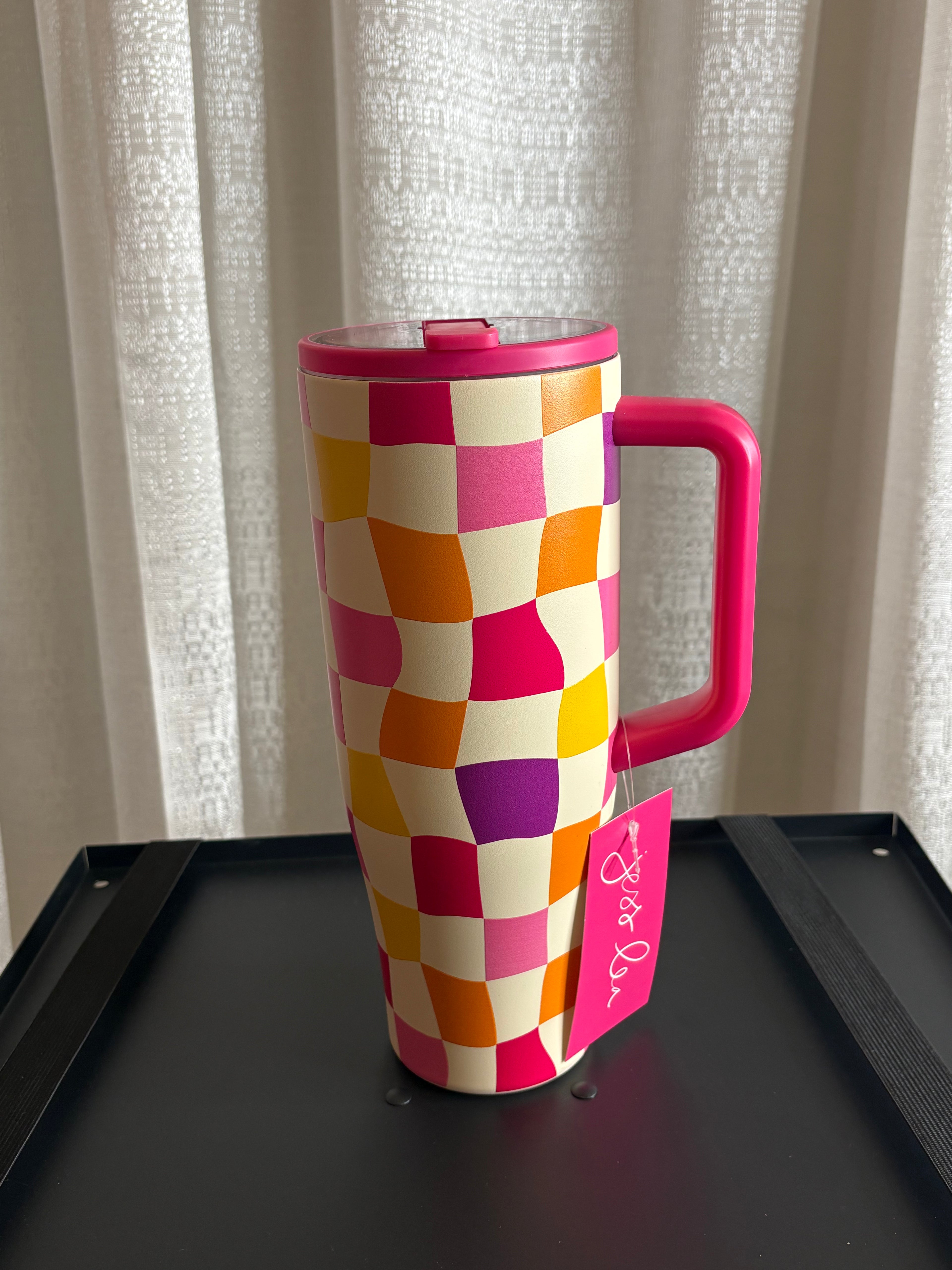 PREORDER: Groovy Checkered Sleek Tumbler by Jess Lea (ARRAY) / ETA: June - BFF Here