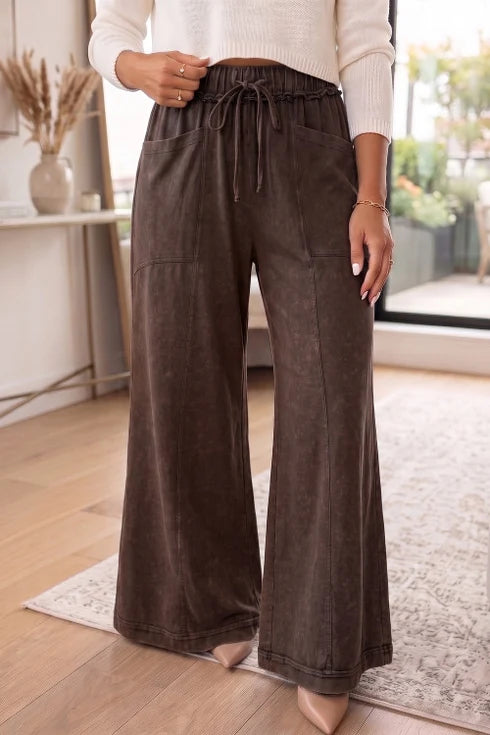 PREORDER: Effortlessly Chic Washed Wide Leg Pants (ETA: December) - BFF Here
