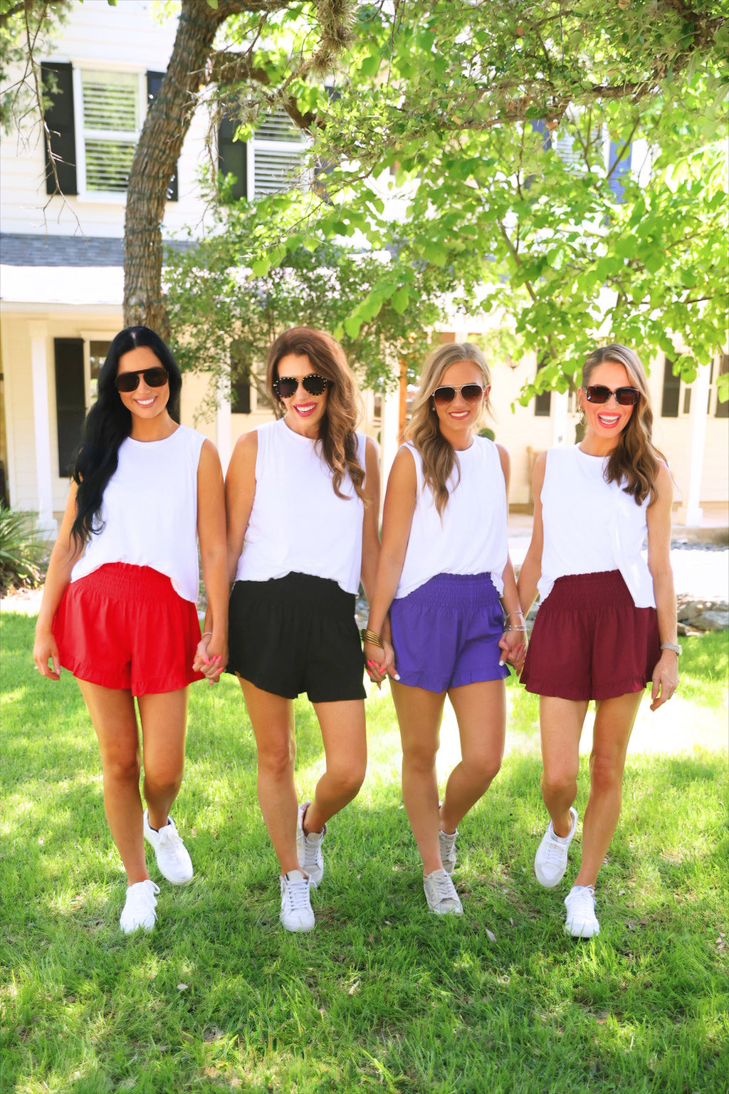 PREORDER: Sunny Strolls High Waisted Shorts / Red by Jess Lea (ETA: July)