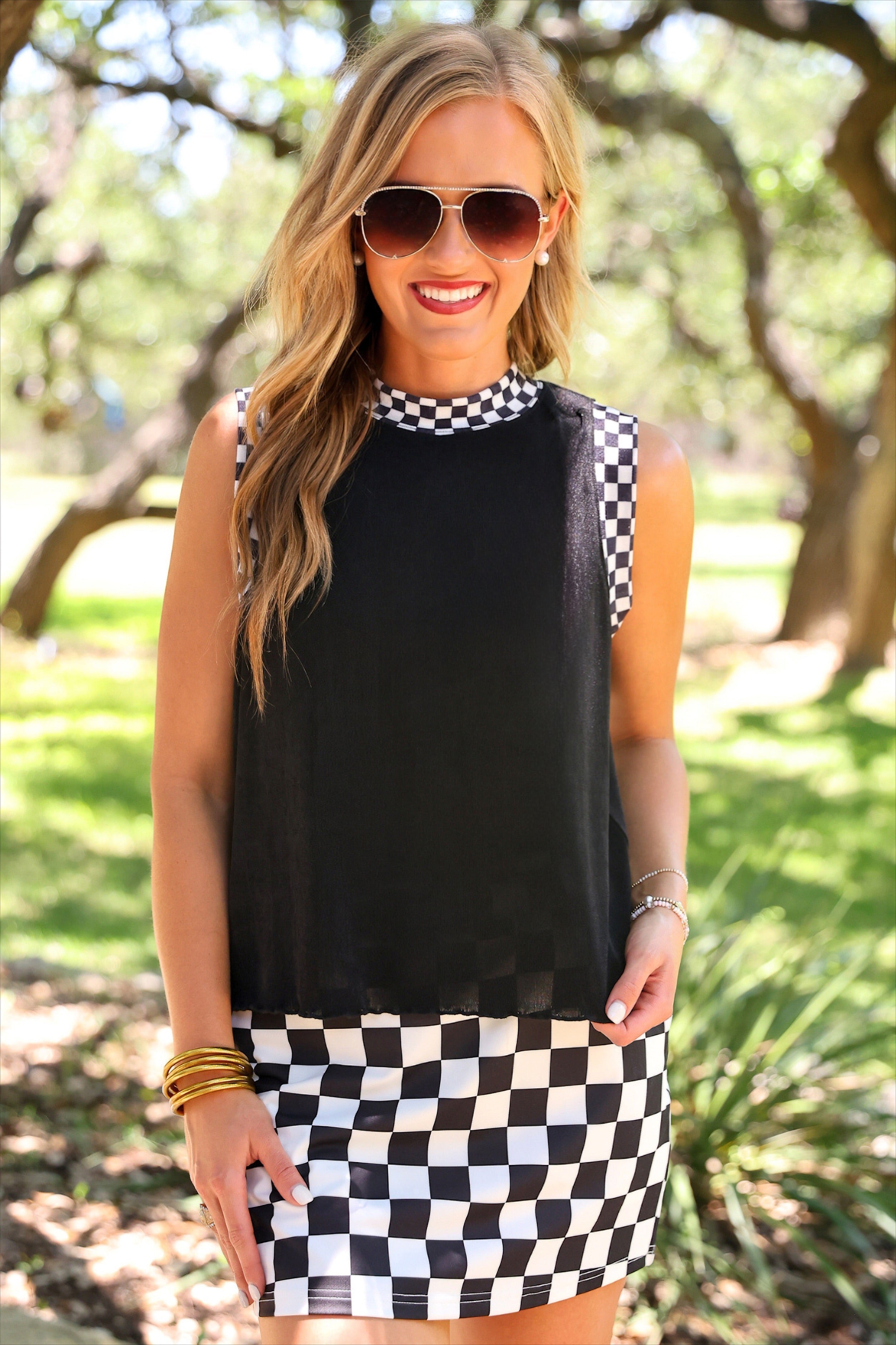 PREORDER: Checkmate Ribbed Tank / Black by Jess Lea (ETA: July)