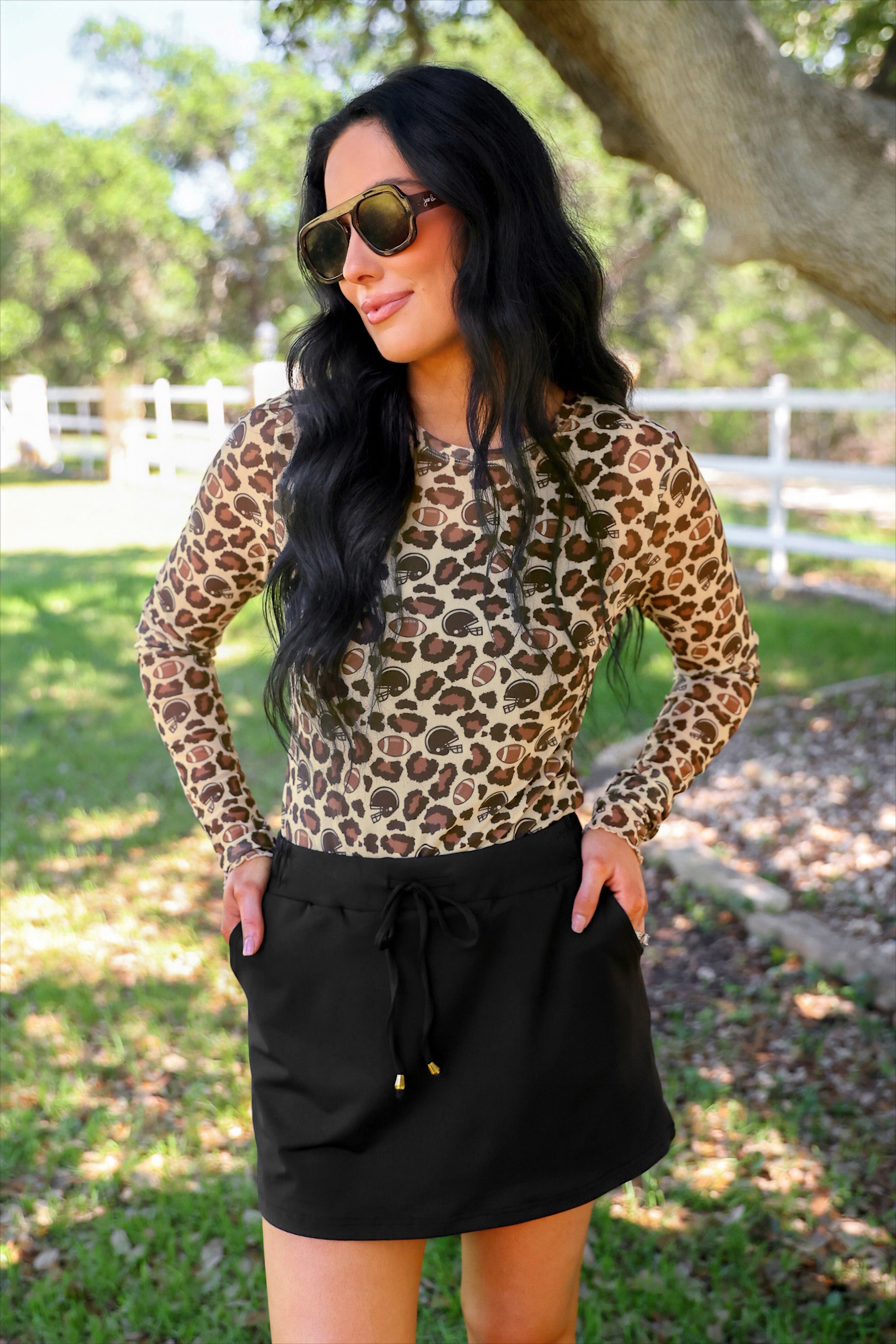PREORDER: Alyssa Mesh Top / Game Day Leopard by Jess Lea (ETA: July)