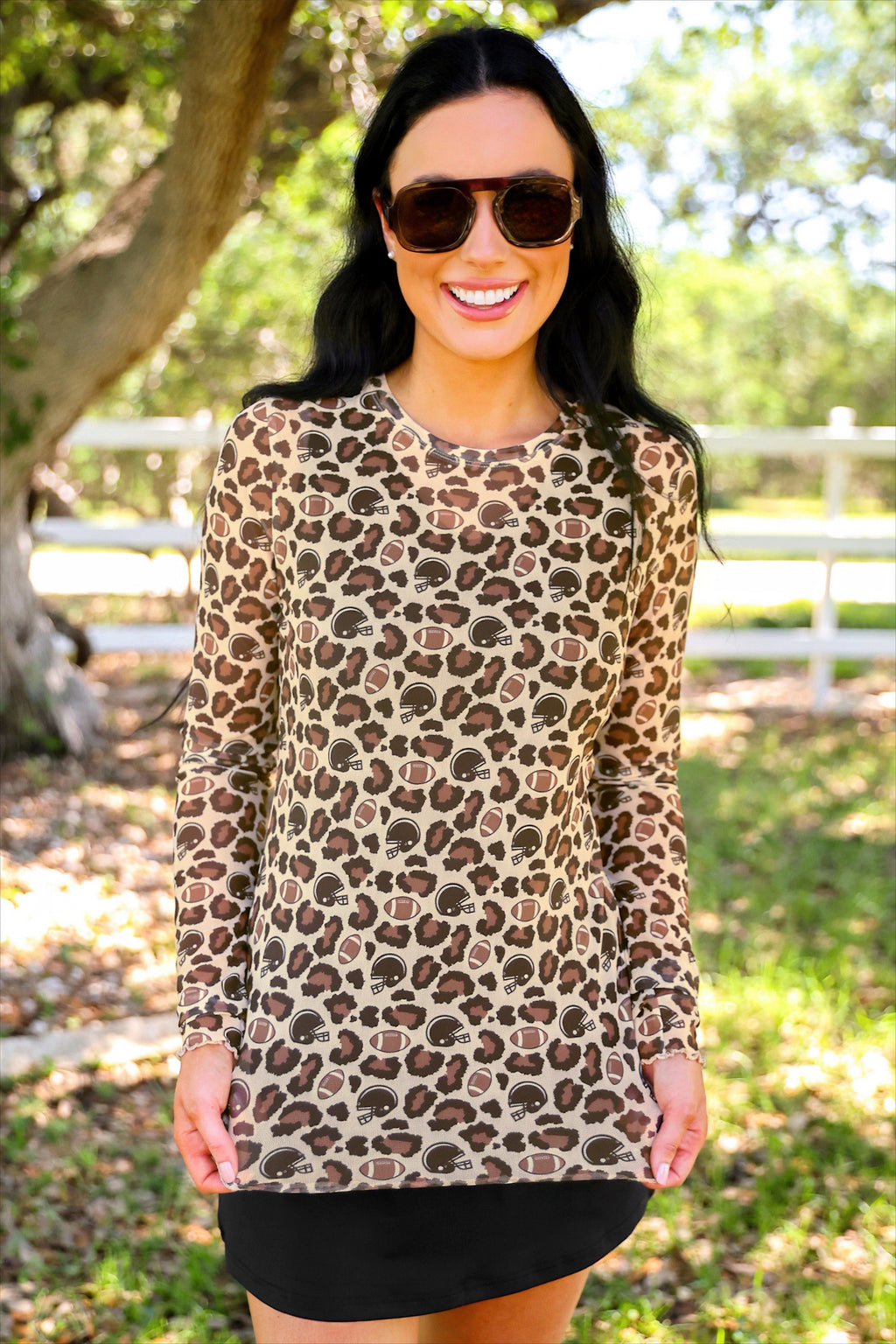 PREORDER: Alyssa Mesh Top / Game Day Leopard by Jess Lea (ETA: July)