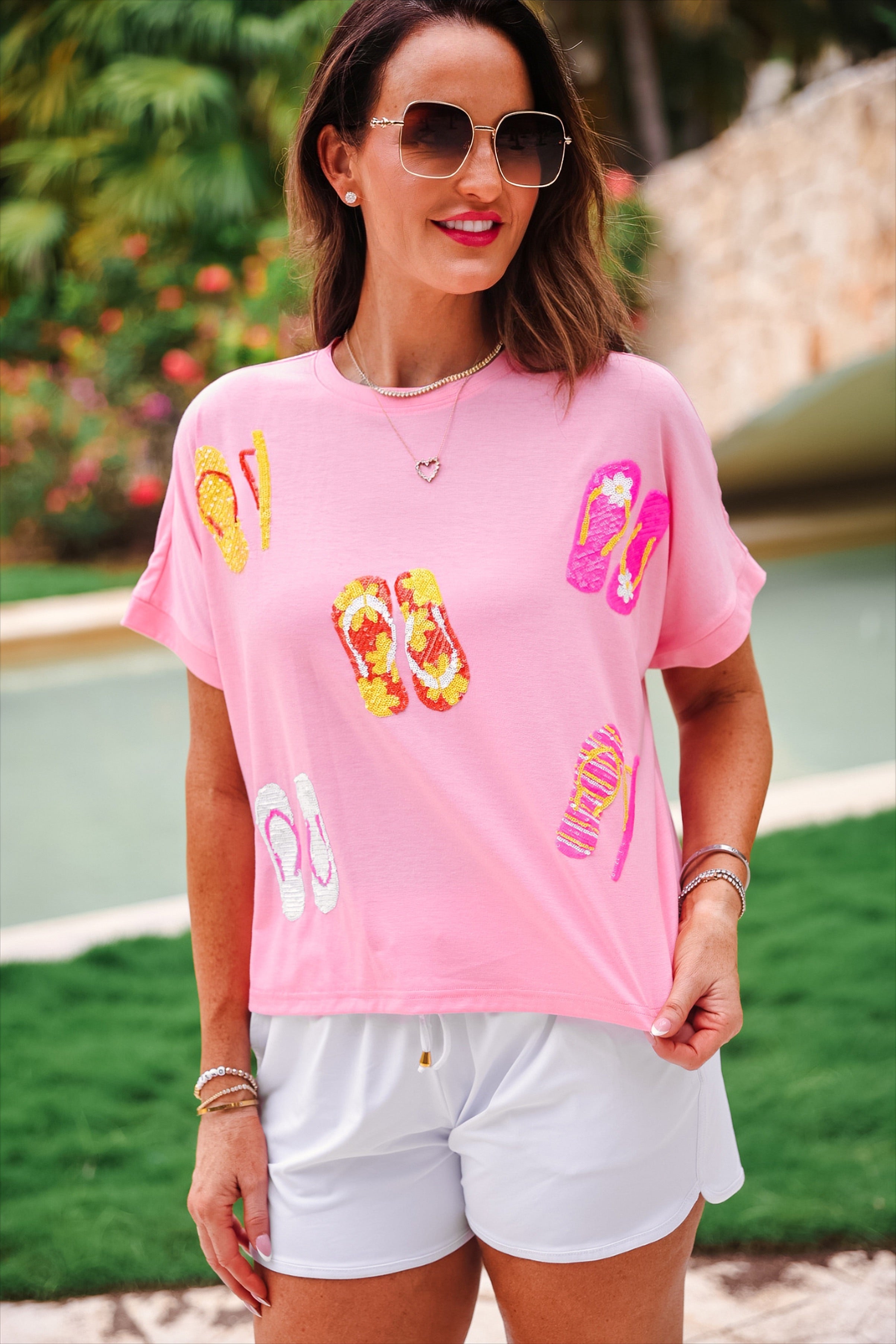 PREORDER: Flip Flop Fun Sequin Patch Top by Jess Lea (ETA February) - BFF Here