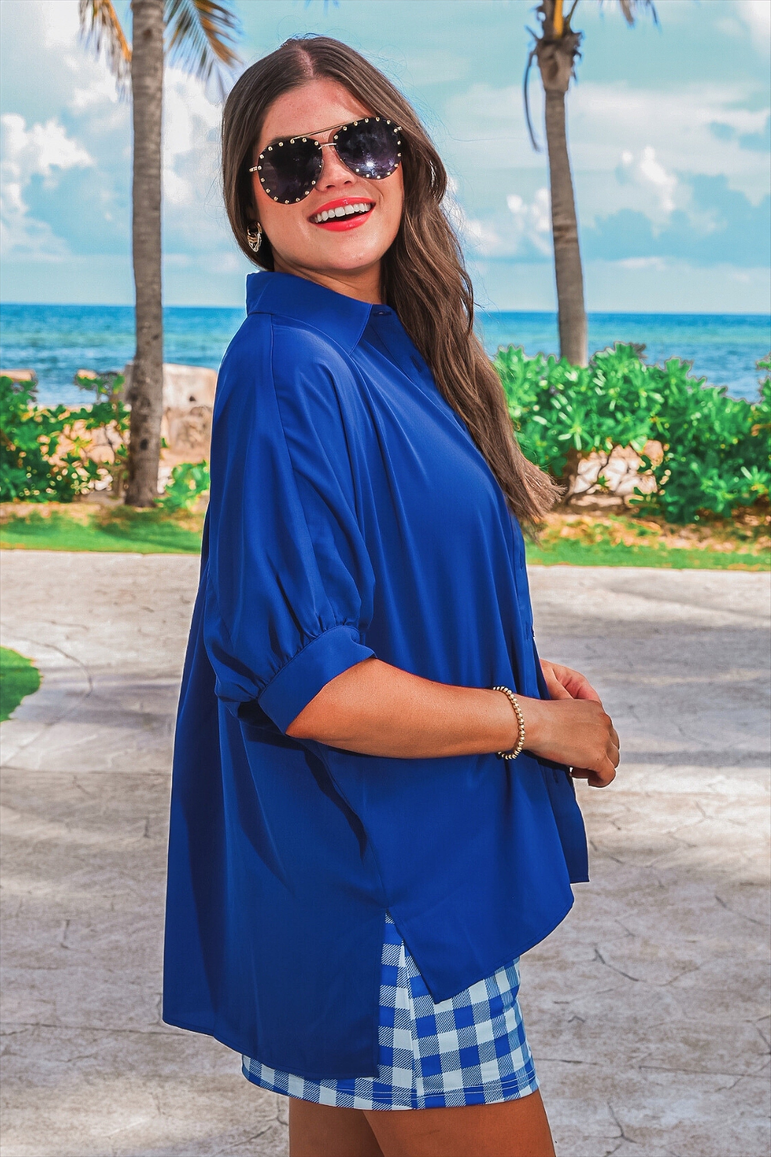 PREORDER: Sutton Button Up Top / Royal Blue by Jess Lea (ETA: February) - BFF Here