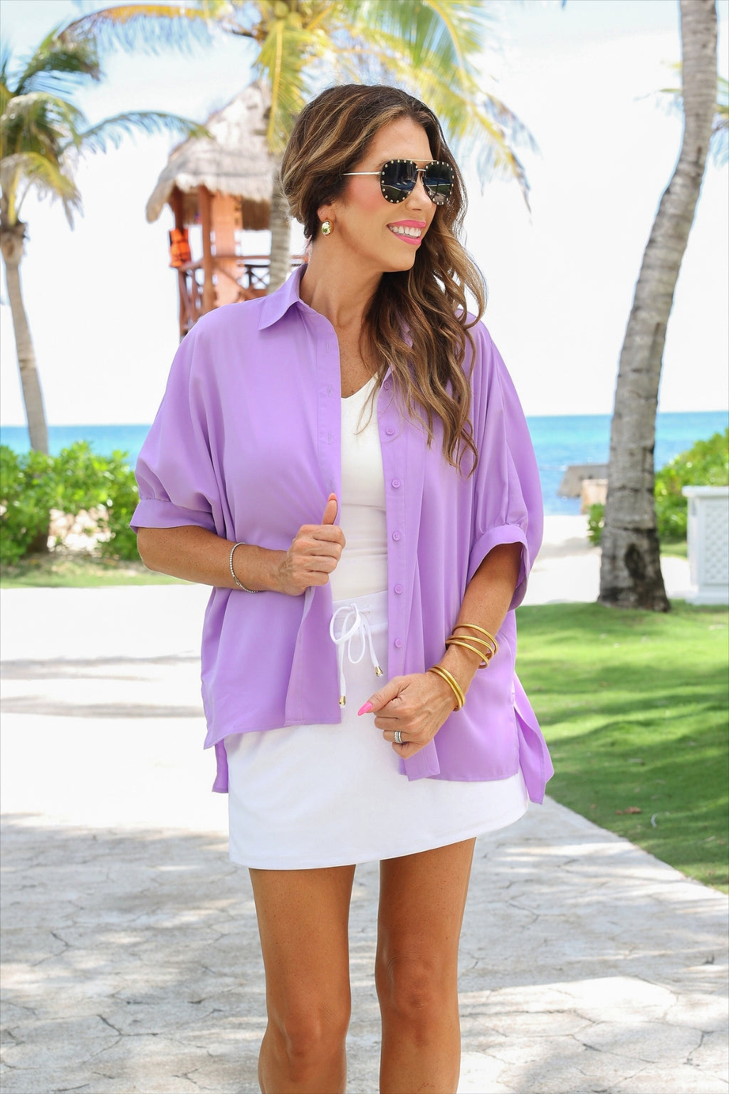 PREORDER: Sutton Button Up Top / Lavender by Jess Lea (ETA: February) - BFF Here