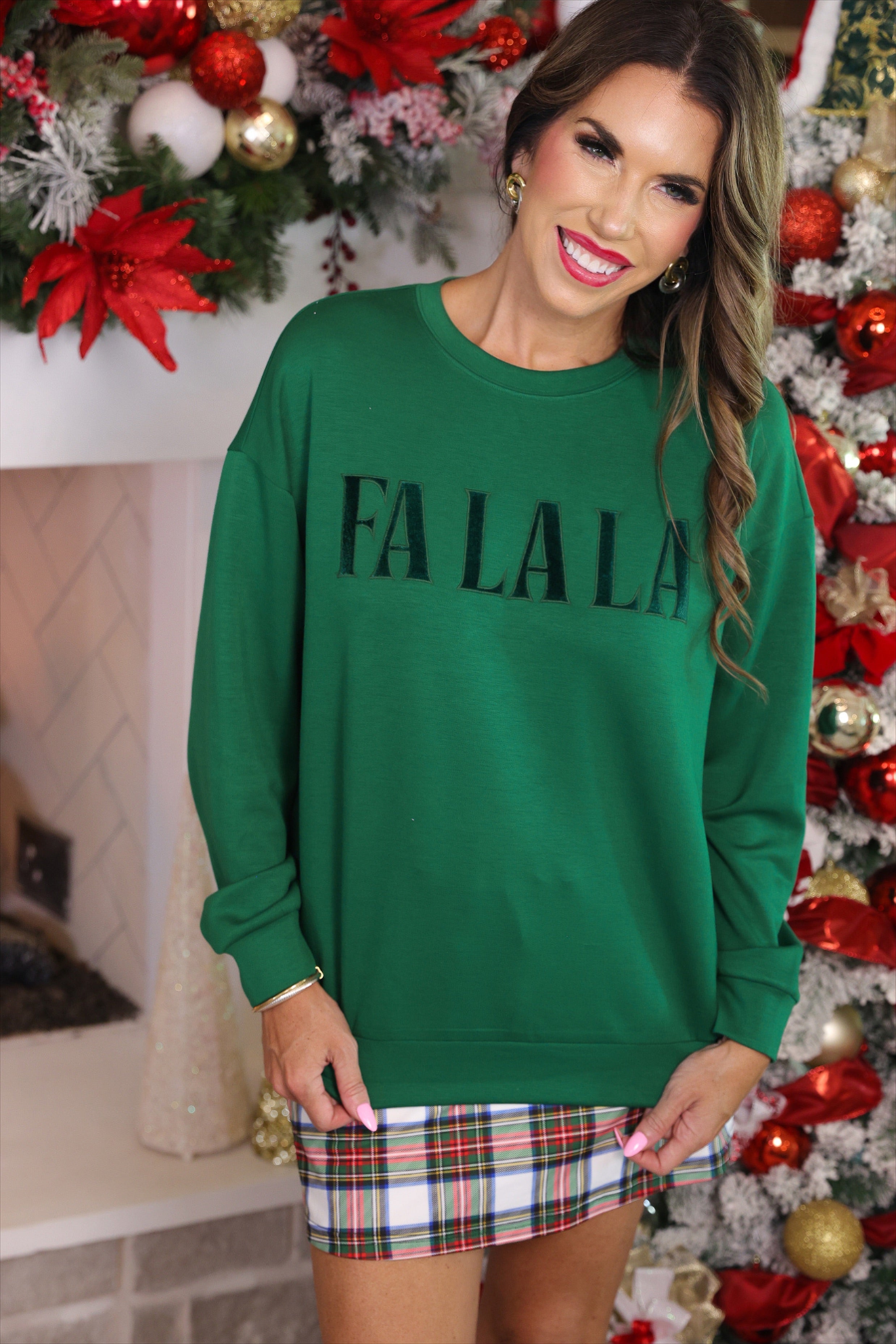 PREORDER: Fa La La Velvet Patch Luxe Pullover by Jess Lea (ETA: End of October) - BFF Here