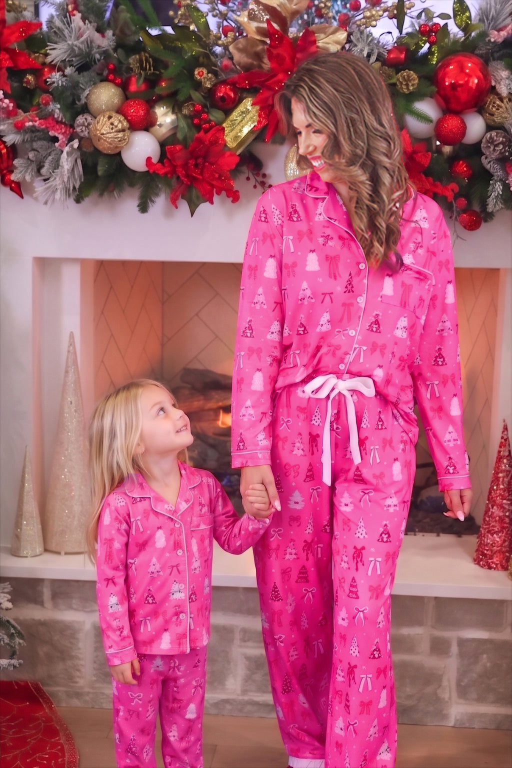 PREORDER: Pretty Pink Christmas Girls Ruffle Pajama Set by Jess Lea (ETA September)