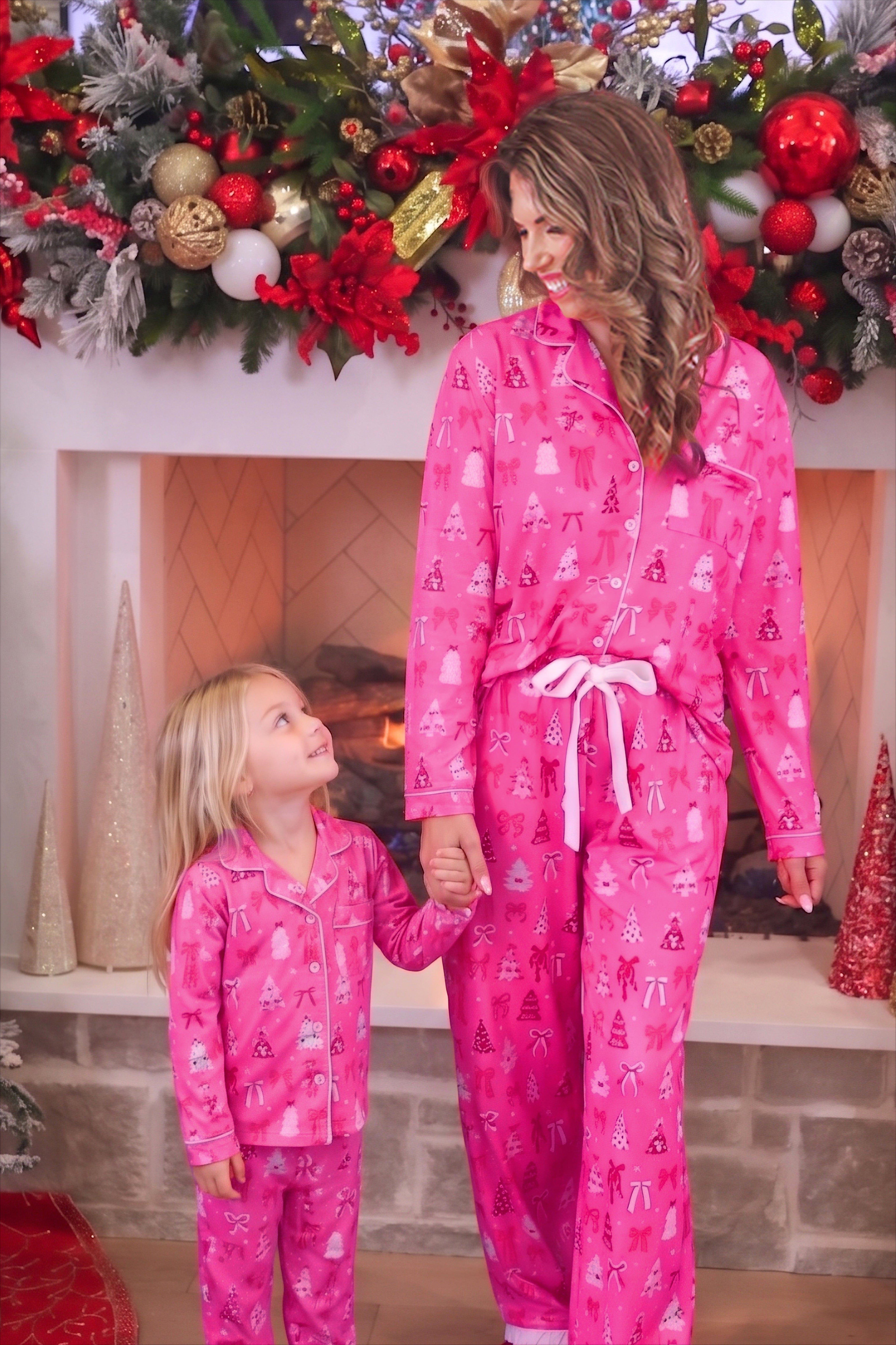 PREORDER: Pretty Pink Christmas Girls Ruffle Pajama Set by Jess Lea (ETA September)