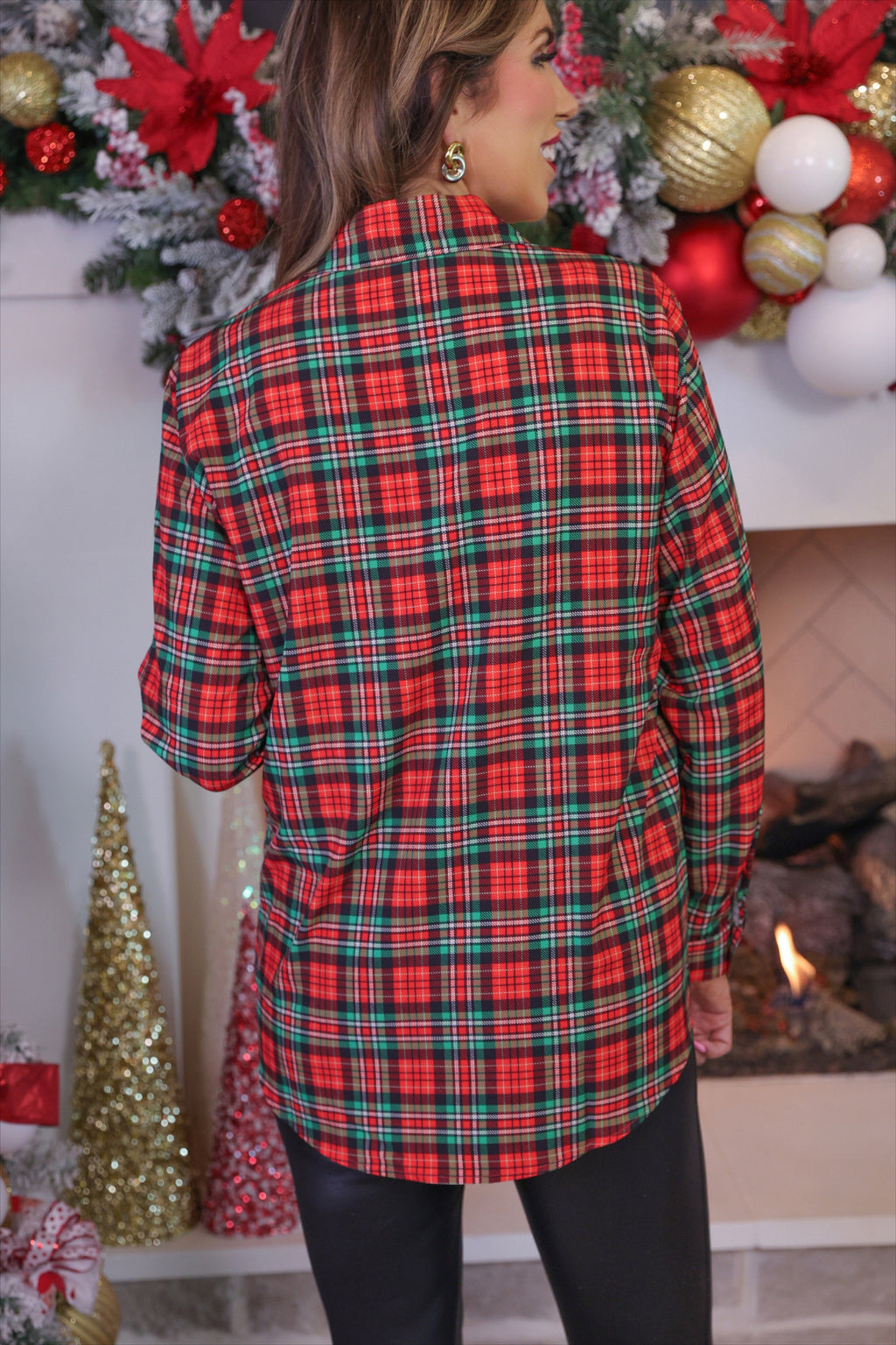 PREORDER: Nina Button Up Tunic by Jess Lea / Christmas Plaid (ETA: End of October) - BFF Here