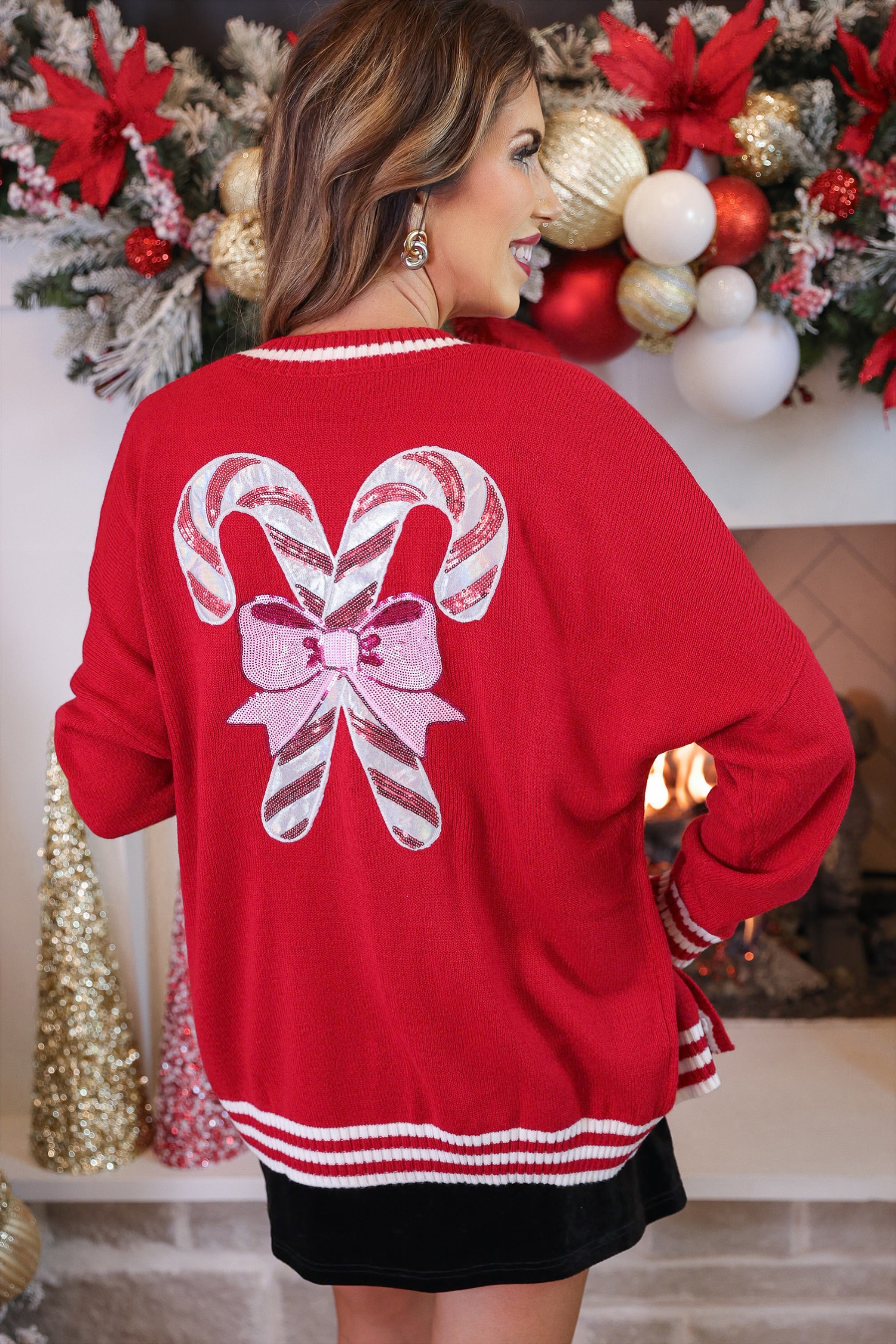 PREORDER: Candy Cane Relaxed Cardigan by Jess Lea (ETA: End of October) - BFF Here