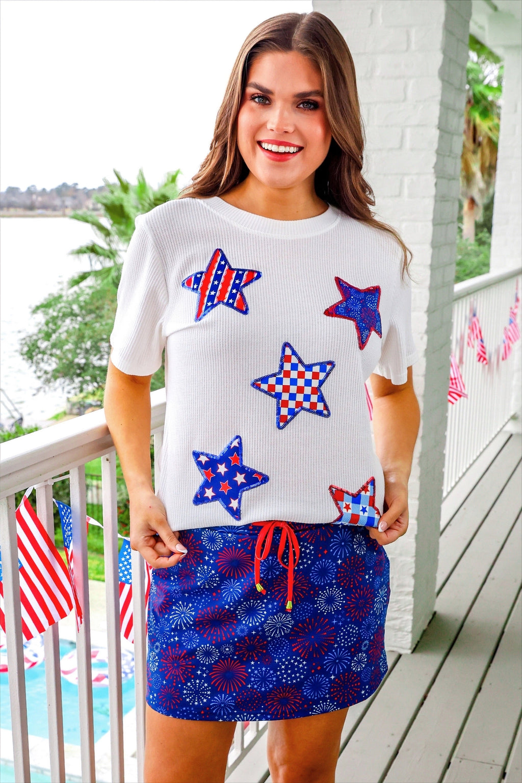 PREORDER- Patriotic Stars Patch Tee - BFF Here