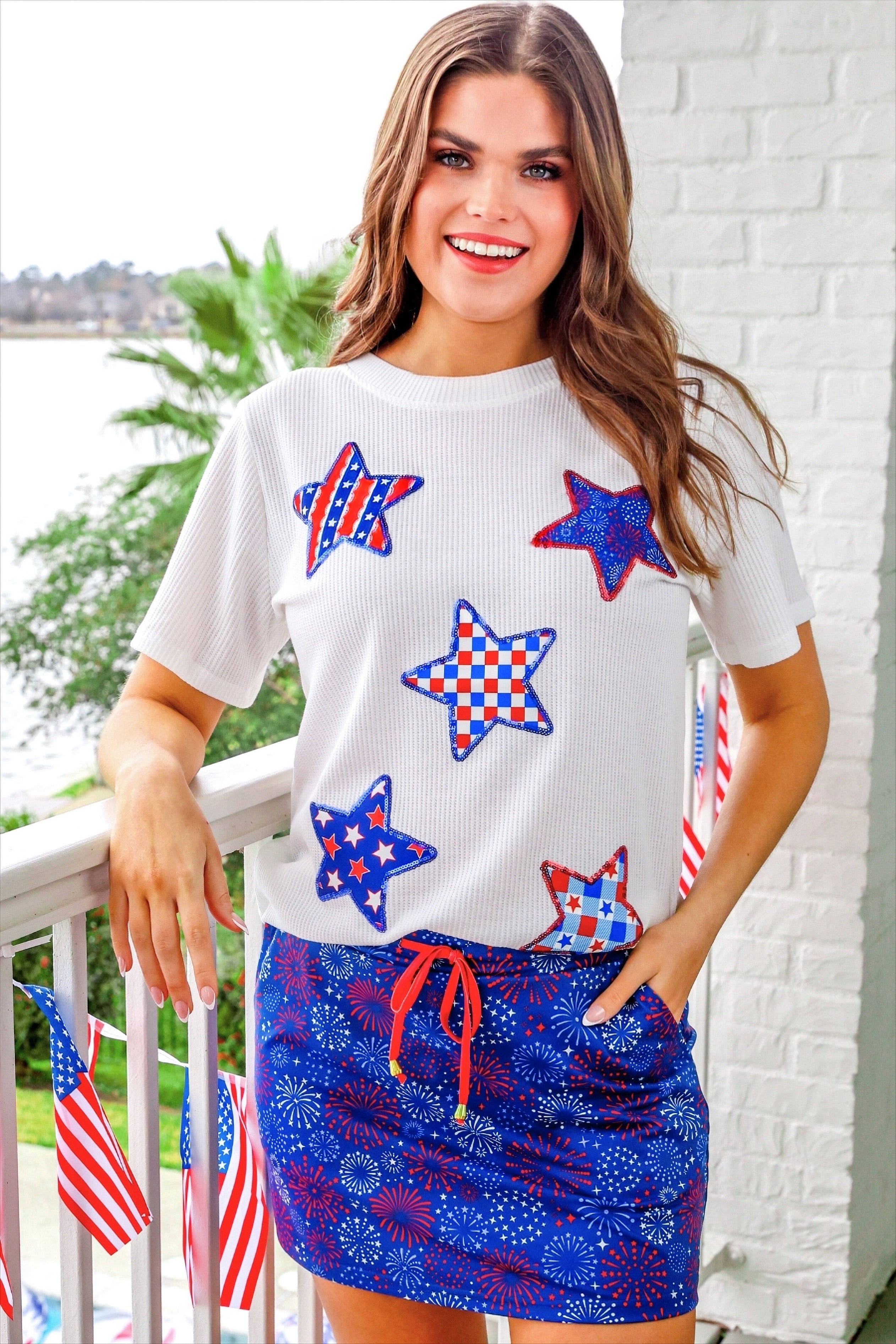 PREORDER- Patriotic Stars Patch Tee - BFF Here