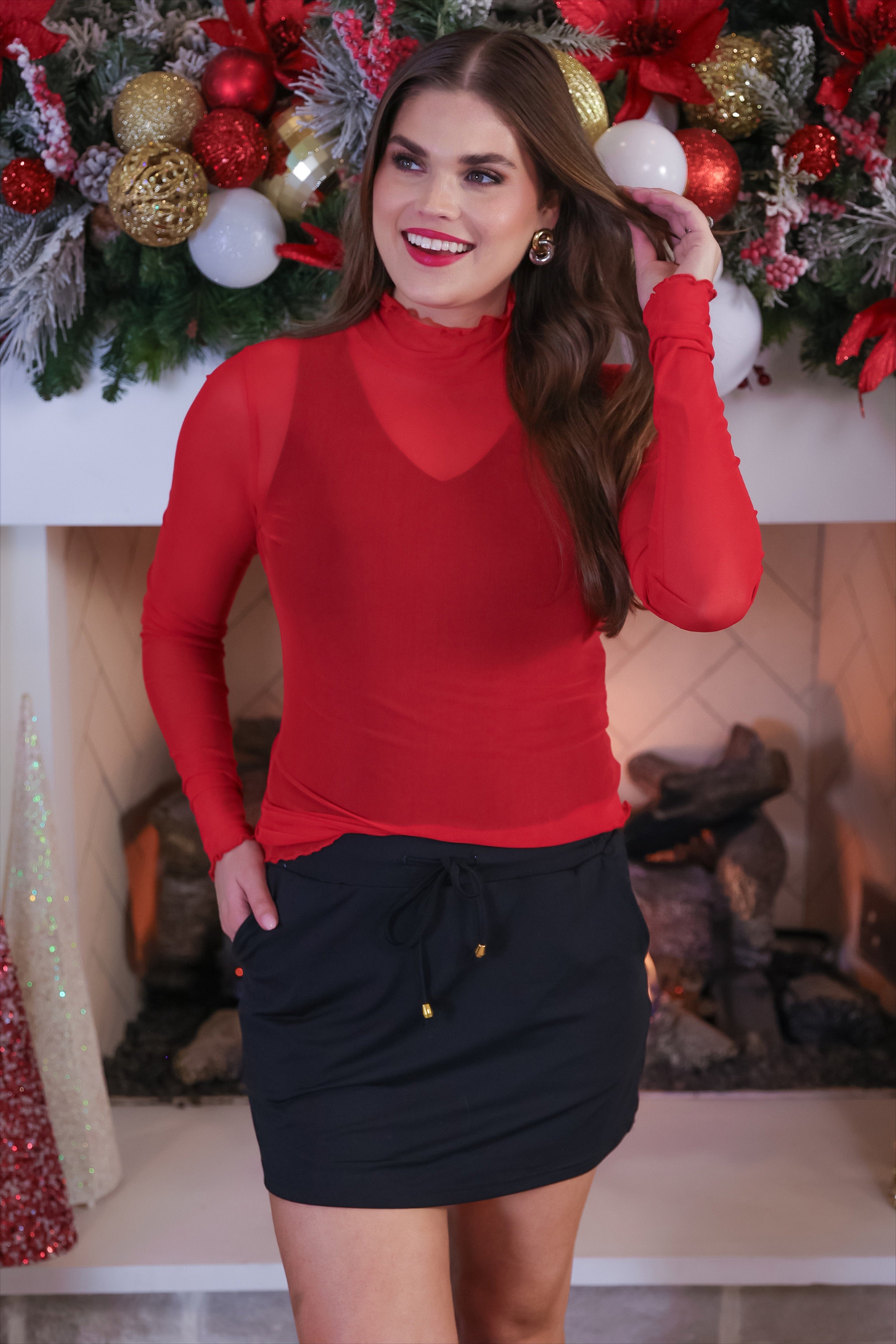 PREORDER: Keigan Mesh Top by Jess Lea /  Red (ETA: End of October) - BFF Here