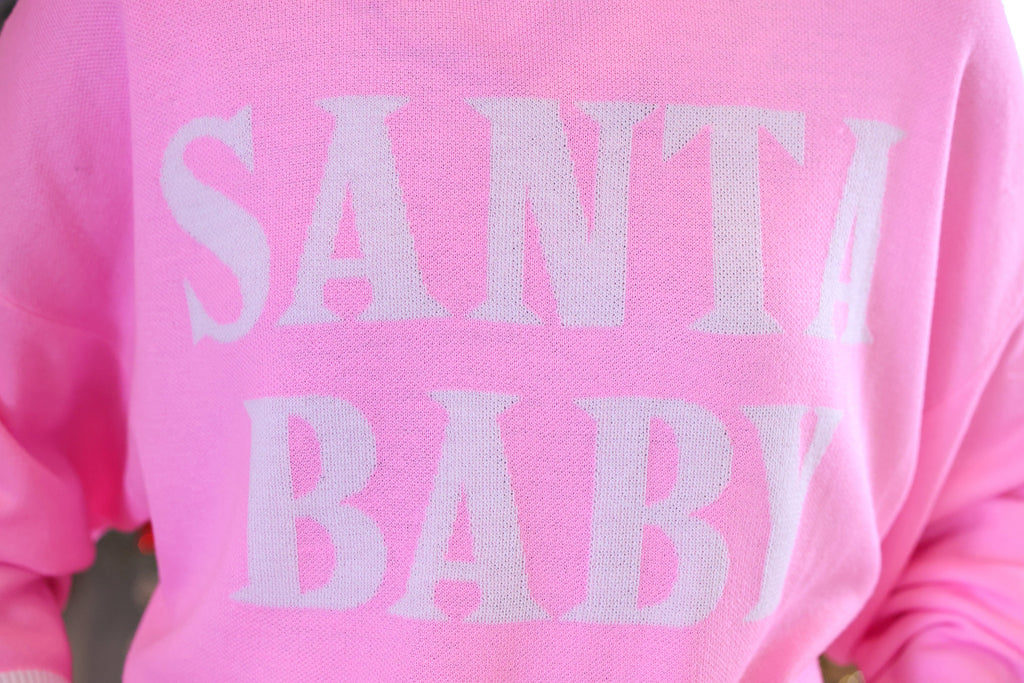 PREORDER: Pink Santa Baby Jacquard Knit Sweater by Jess Lea (ETA: September)