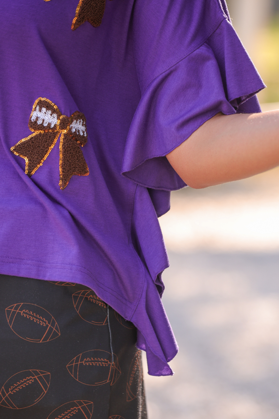 PREORDER: Sideline Sparkle Ruffle Top / Purple by Jess Lea (ETA: July)