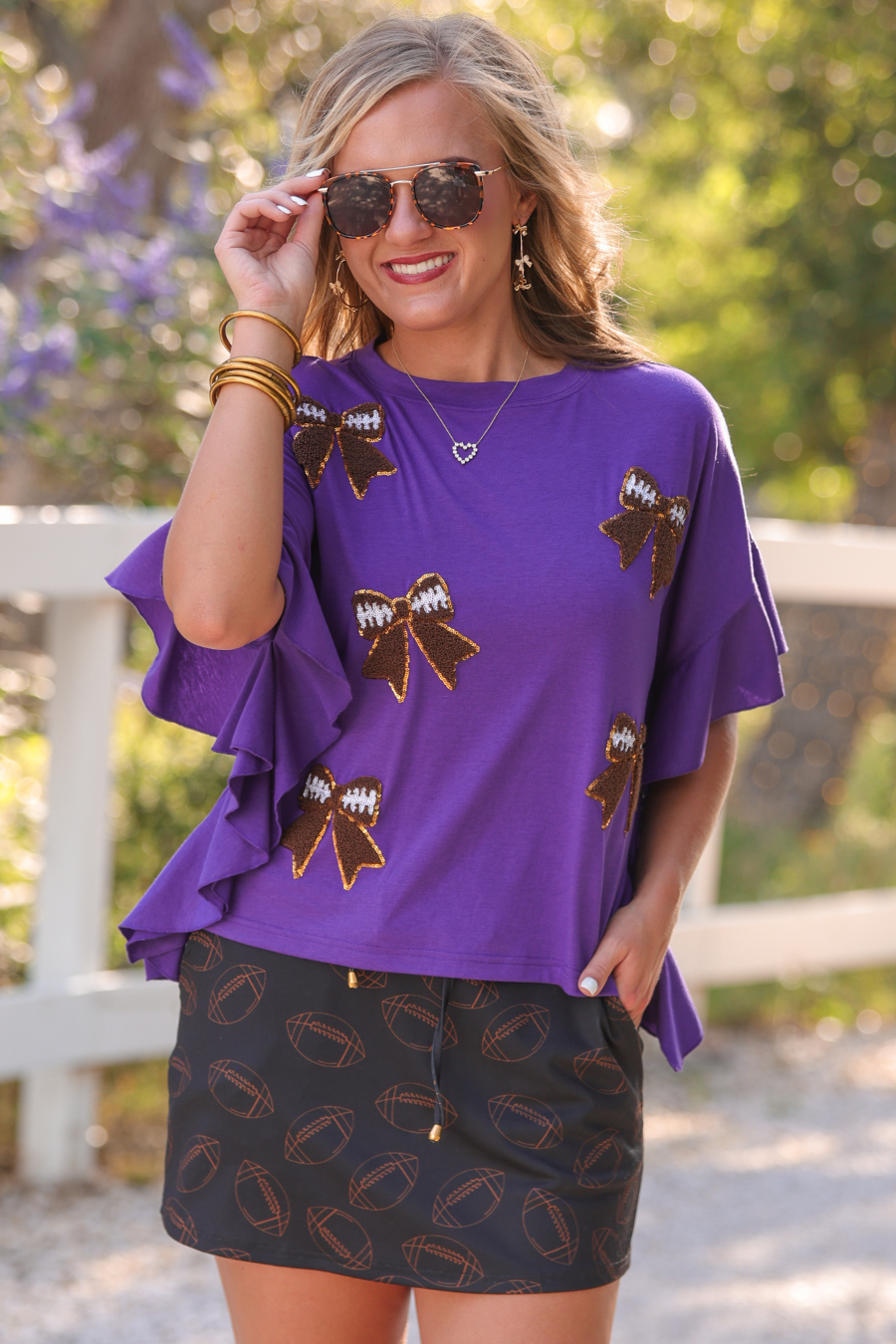 PREORDER: Sideline Sparkle Ruffle Top / Purple by Jess Lea (ETA: July)