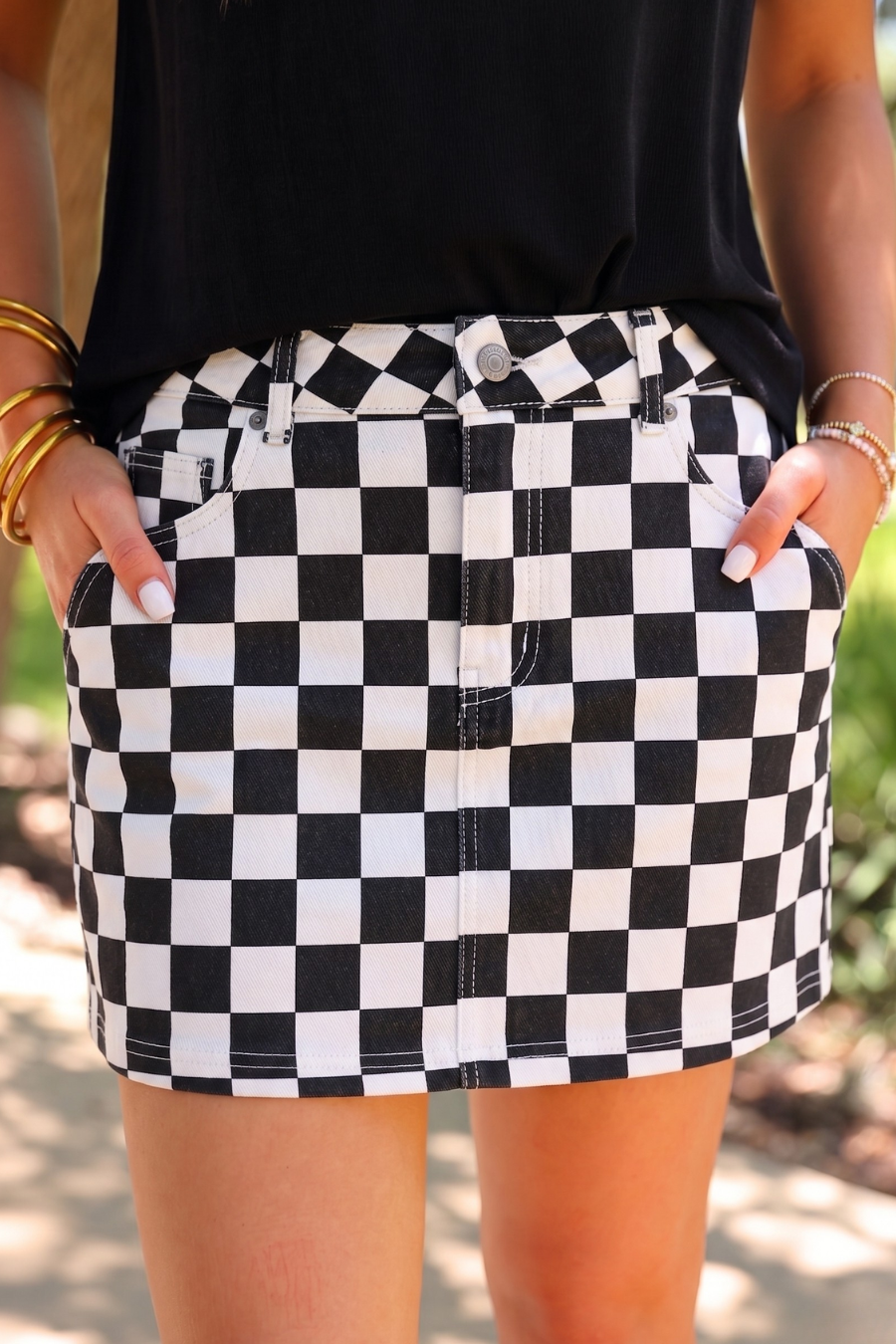 PREORDER: Nova Denim Skirt / Checkerboard Checkered by Jess Lea (ETA: July)