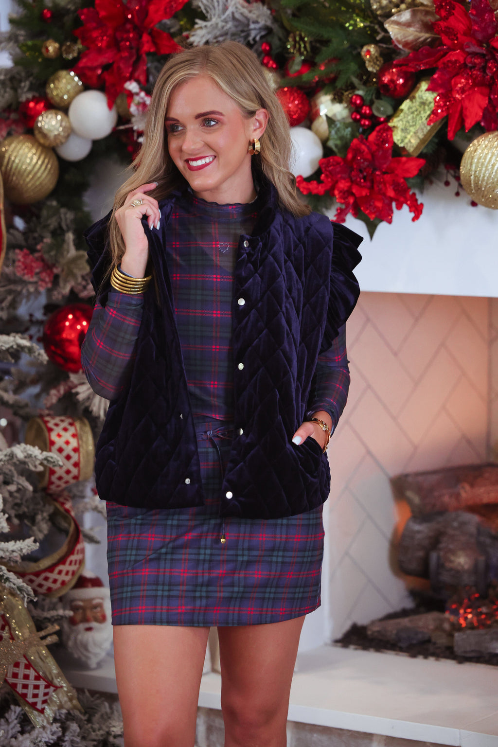 PREORDER: Velvet Quilted Vest / Navy by Jess Lea (ETA: September)
