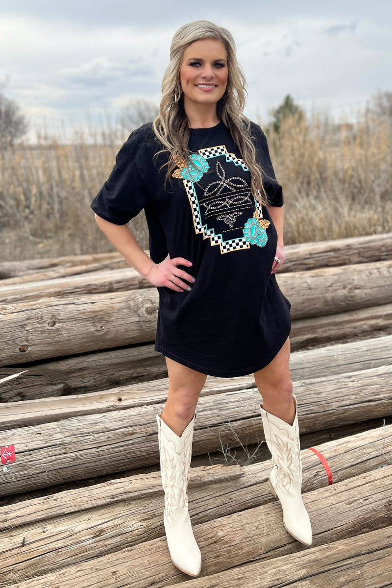 Small Town Big Dreams T-Shirt Dress by Sterling Kreek - BFF Here