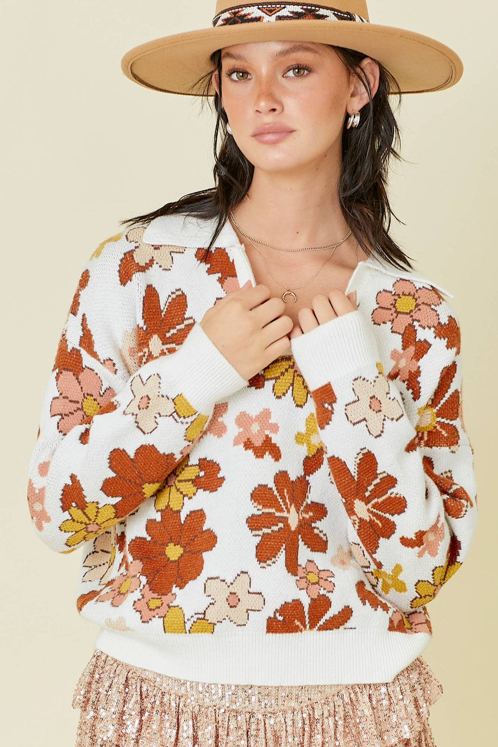 PREORDER: Vintage Cozy and Chic Floral Sweater (Ships Middle of September) - BFF Here