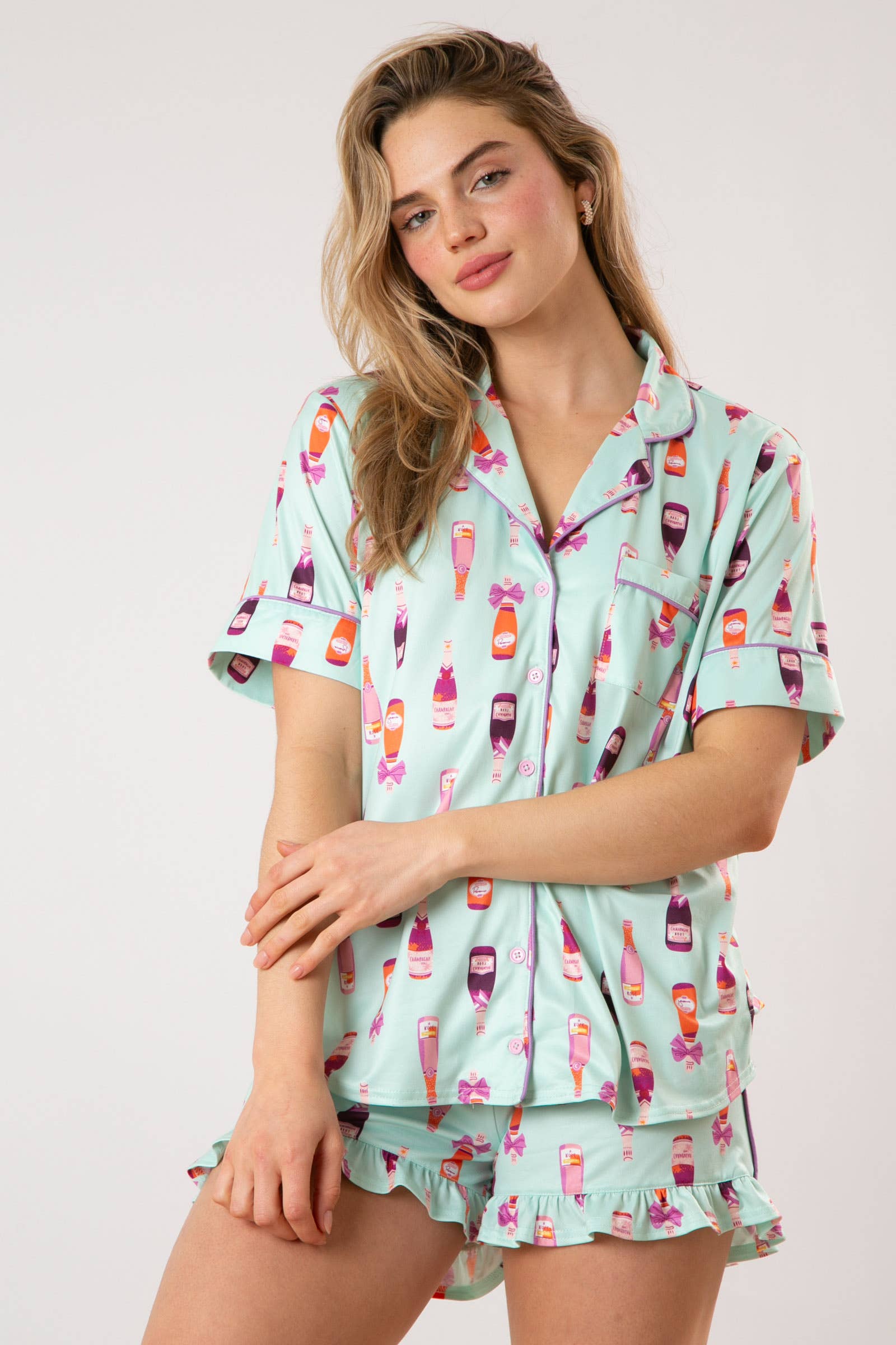 Bubbly Dreams Champagne Pajama Top - BFF Here