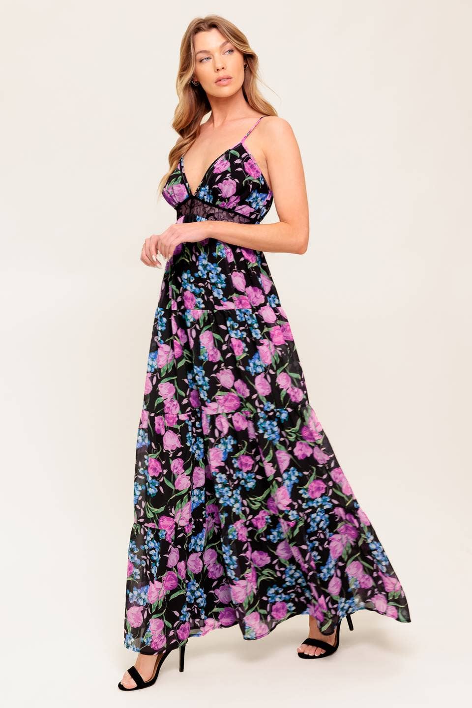 Midnight Garden Maxi Dress by Flying Tomato - BFF Here