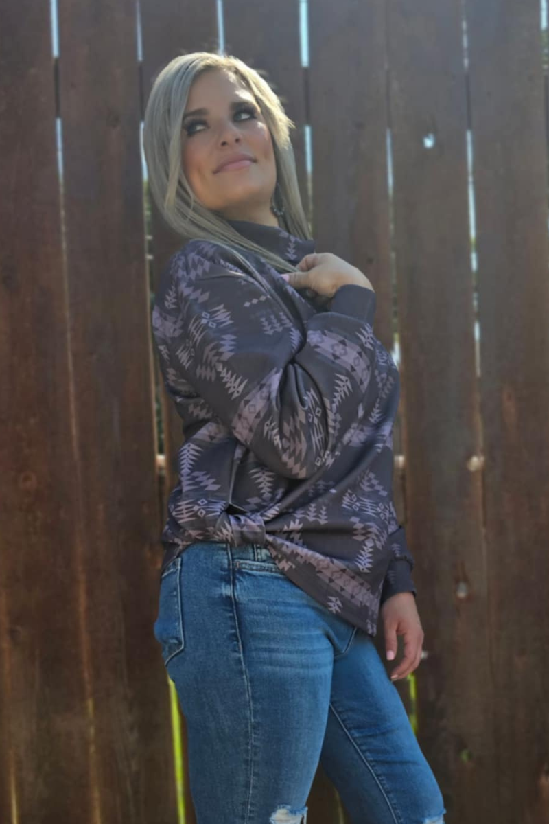 Berlin Aztec Mock Neck by Sterling Kreek - BFF Here