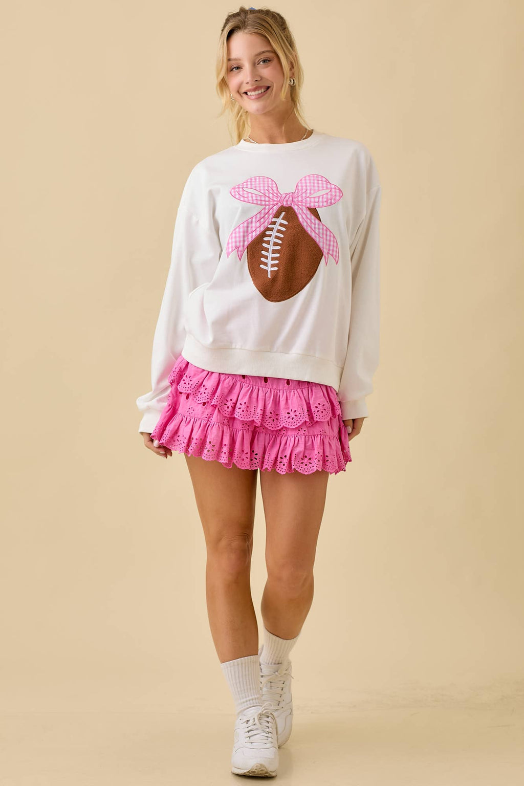 Touchdown & Tied with a Bow Sweatshirt by Main Strip - BFF Here