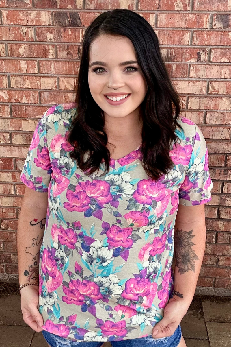 Life Is A Flower V Neck Tee by Sterling Kreek - BFF Here