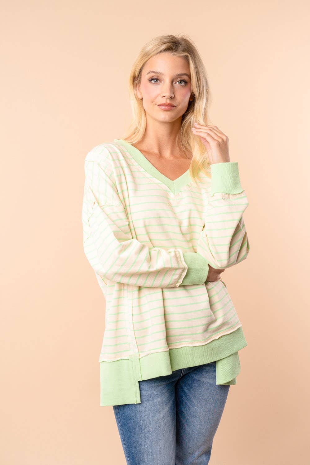Mint To Be Striped Pullover - BFF Here