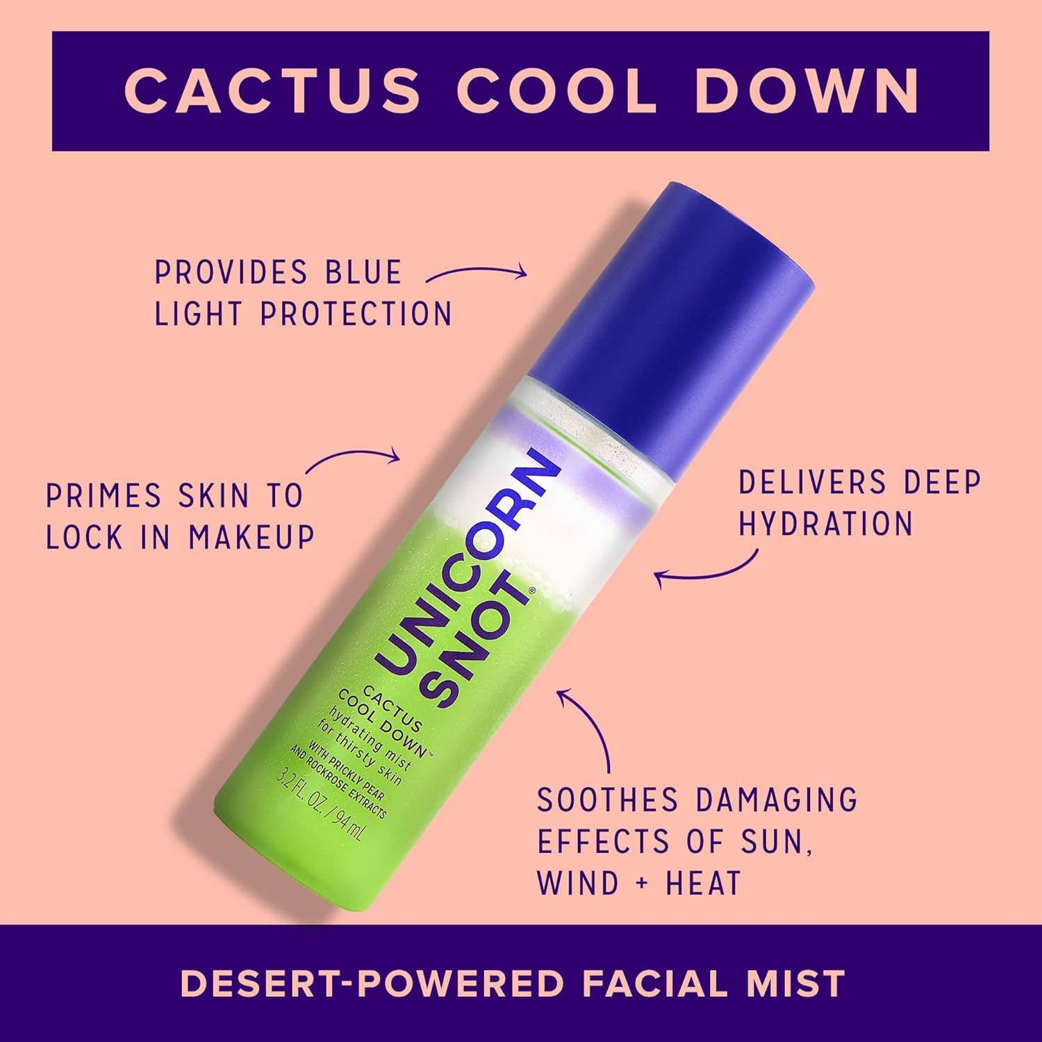 Cactus Cool Down Mist — Hydrating Face Spray by Unicorn Snot - BFF Here