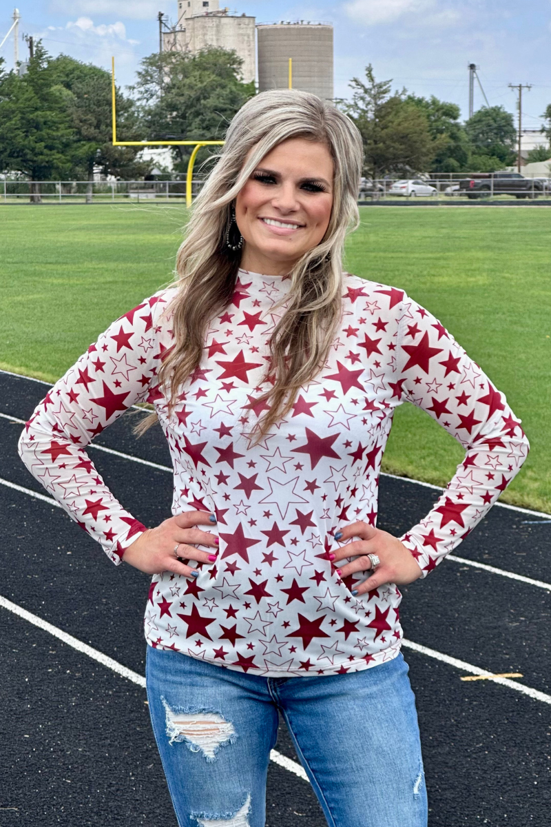 Go Team Go Maroon Mesh Top by Sterling Kreek - BFF Here