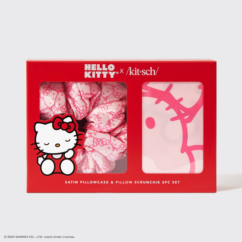 Hello Kitty x Kitsch Satin Pillowcase & Pillow Scrunchie Set - BFF Here