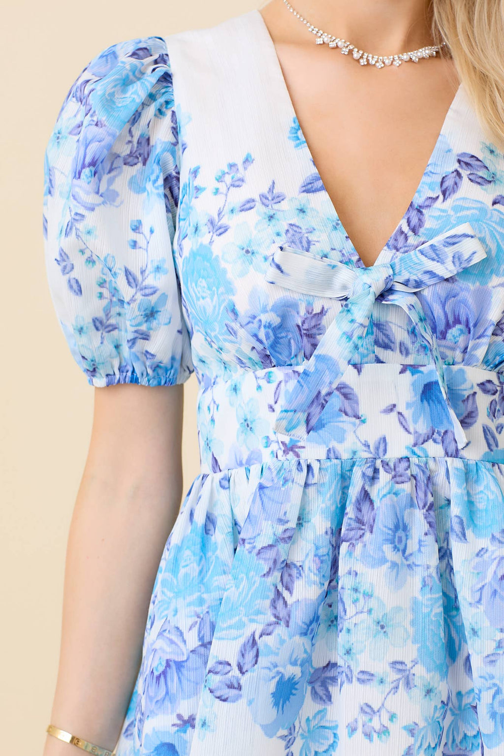 Blue Blossom Floral Charm Dress - BFF Here