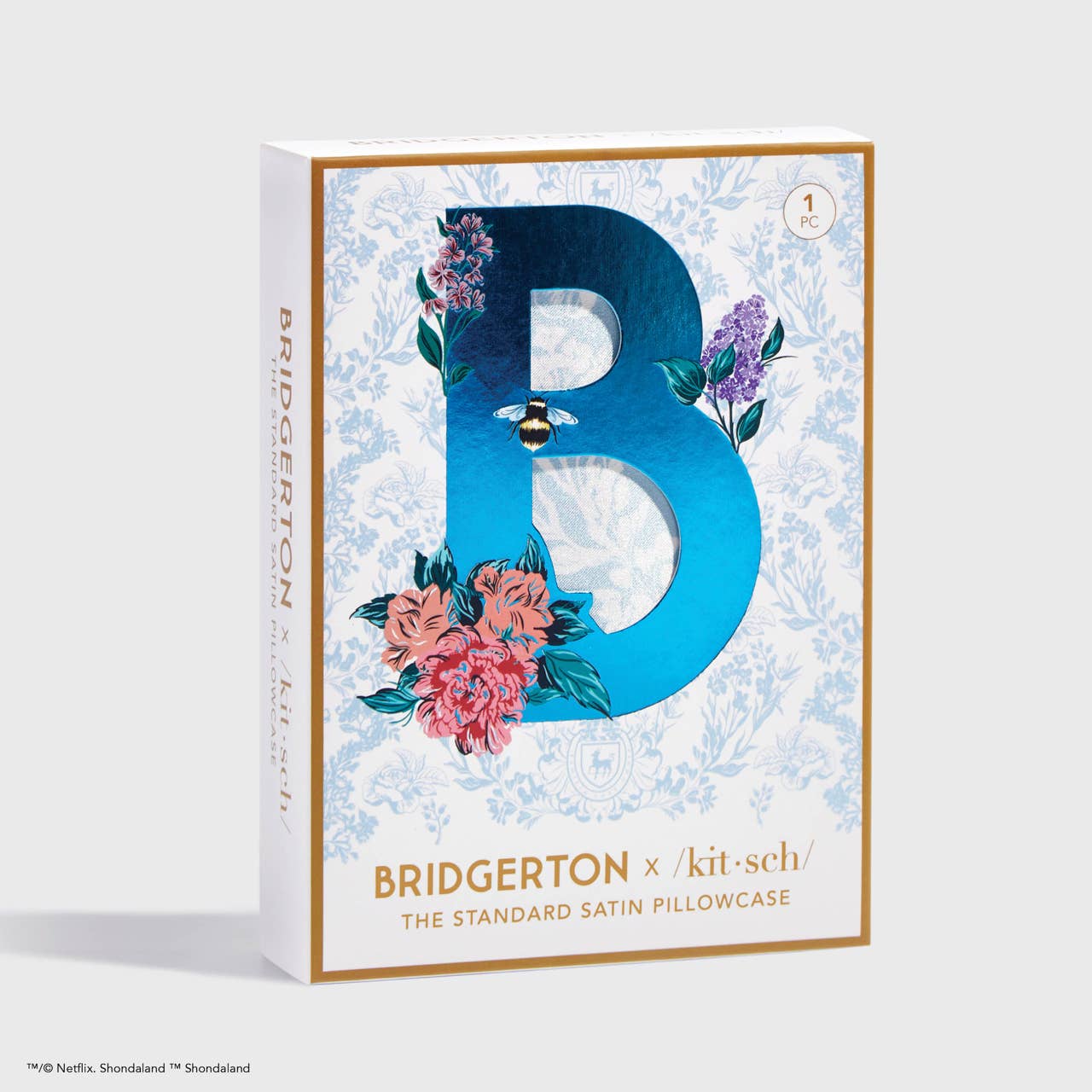 Kitsch x Bridgerton Satin Pillowcase - Standard / Toile De Blue - BFF Here