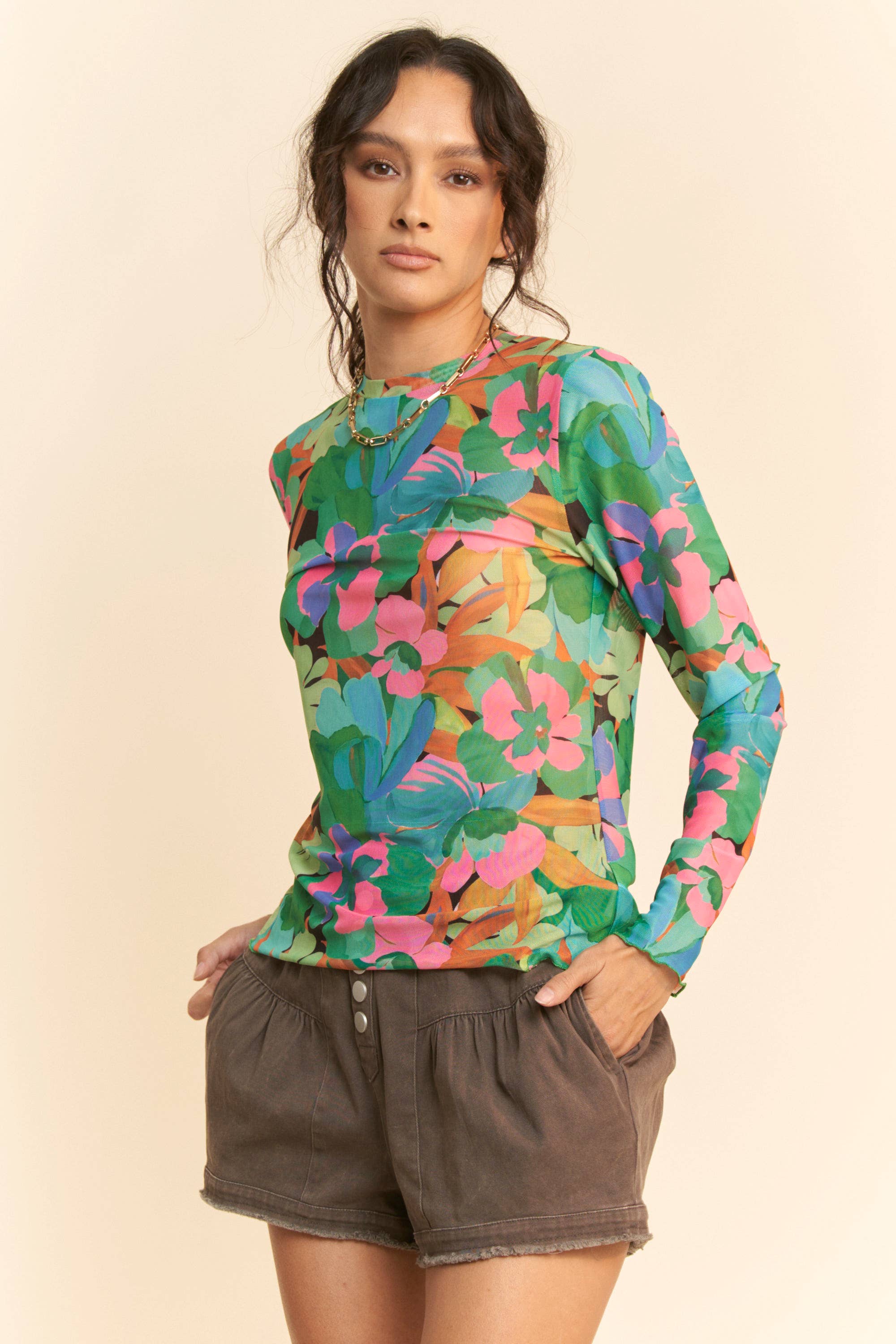 Bloom Burst Mesh Top / Choice of Color - BFF Here