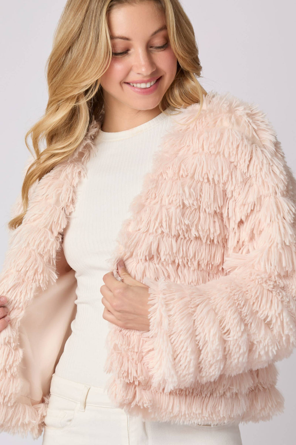 Blush Bliss Faux Fur Jacket - BFF Here