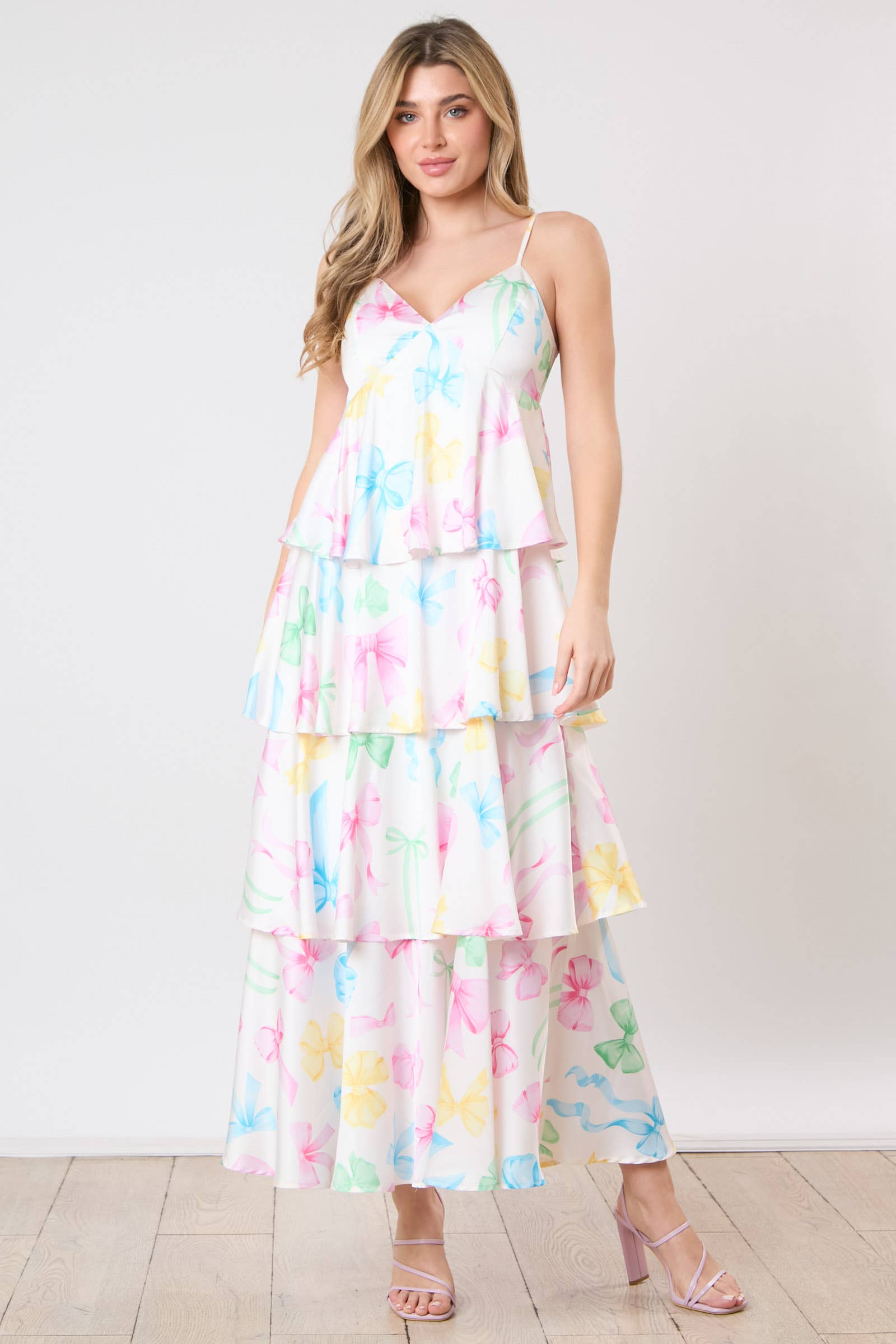 Bowtiful Dreams: Pastel Tiered Maxi Dress - BFF Here