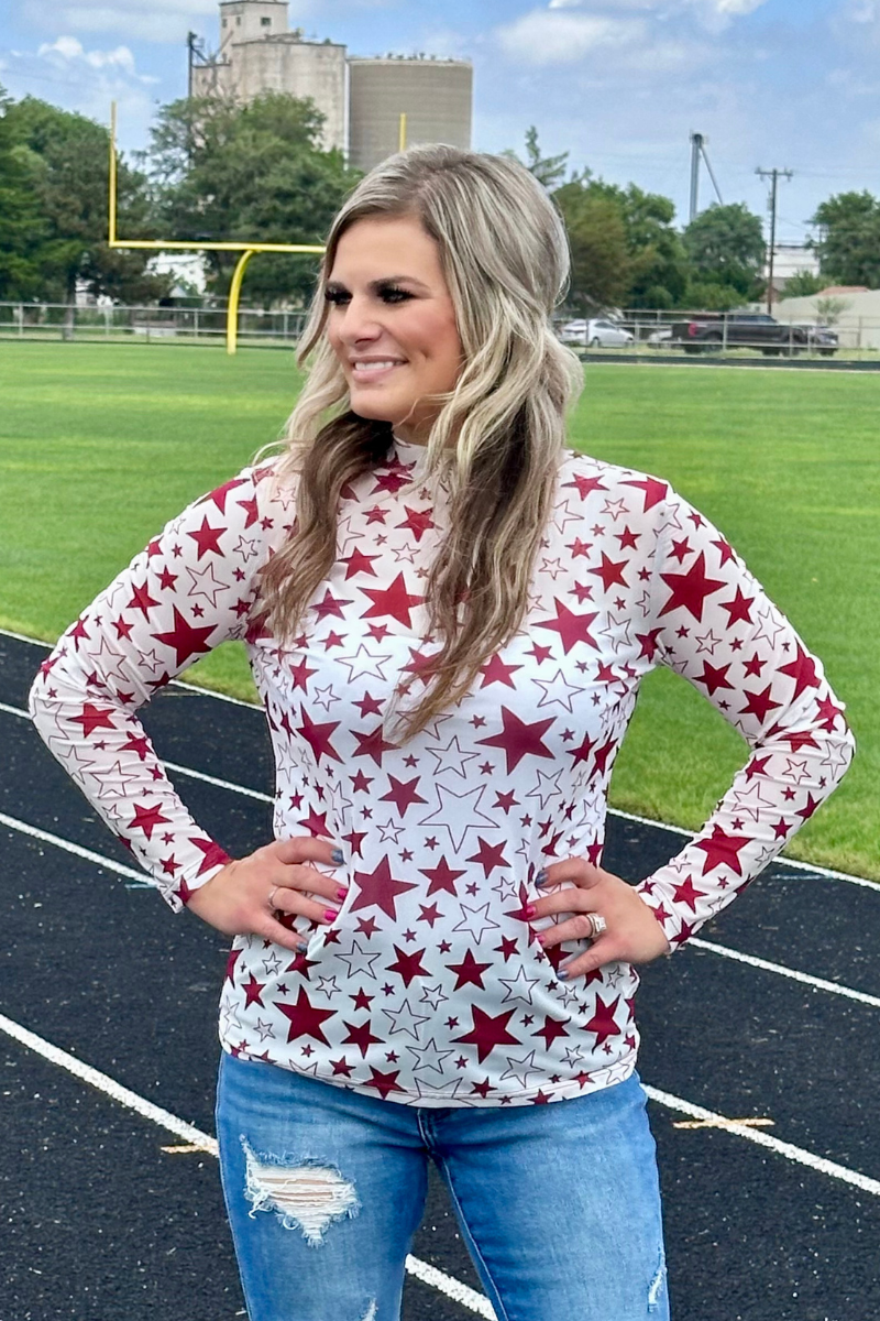 Go Team Go Maroon Mesh Top by Sterling Kreek - BFF Here