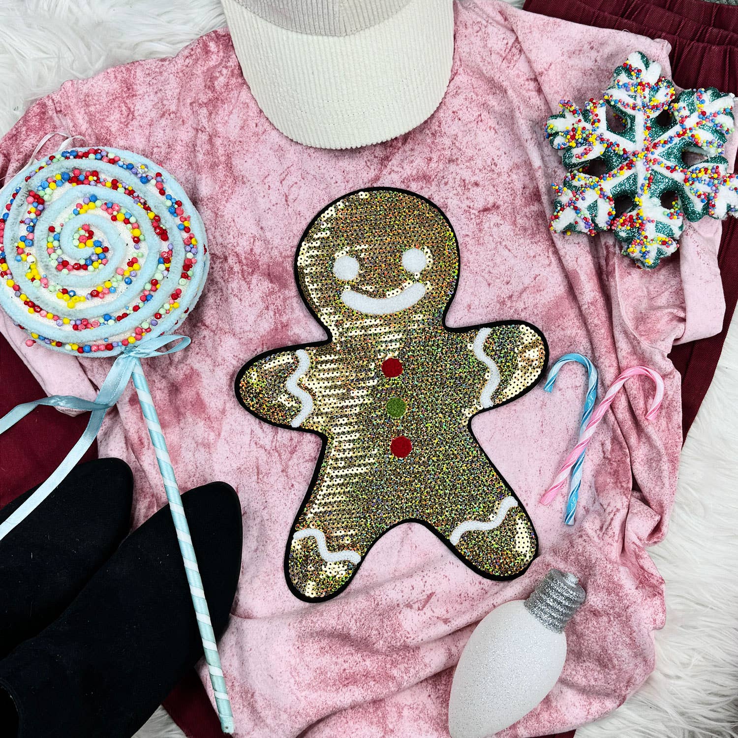Gingerbread Delight Sequin Tee - BFF Here