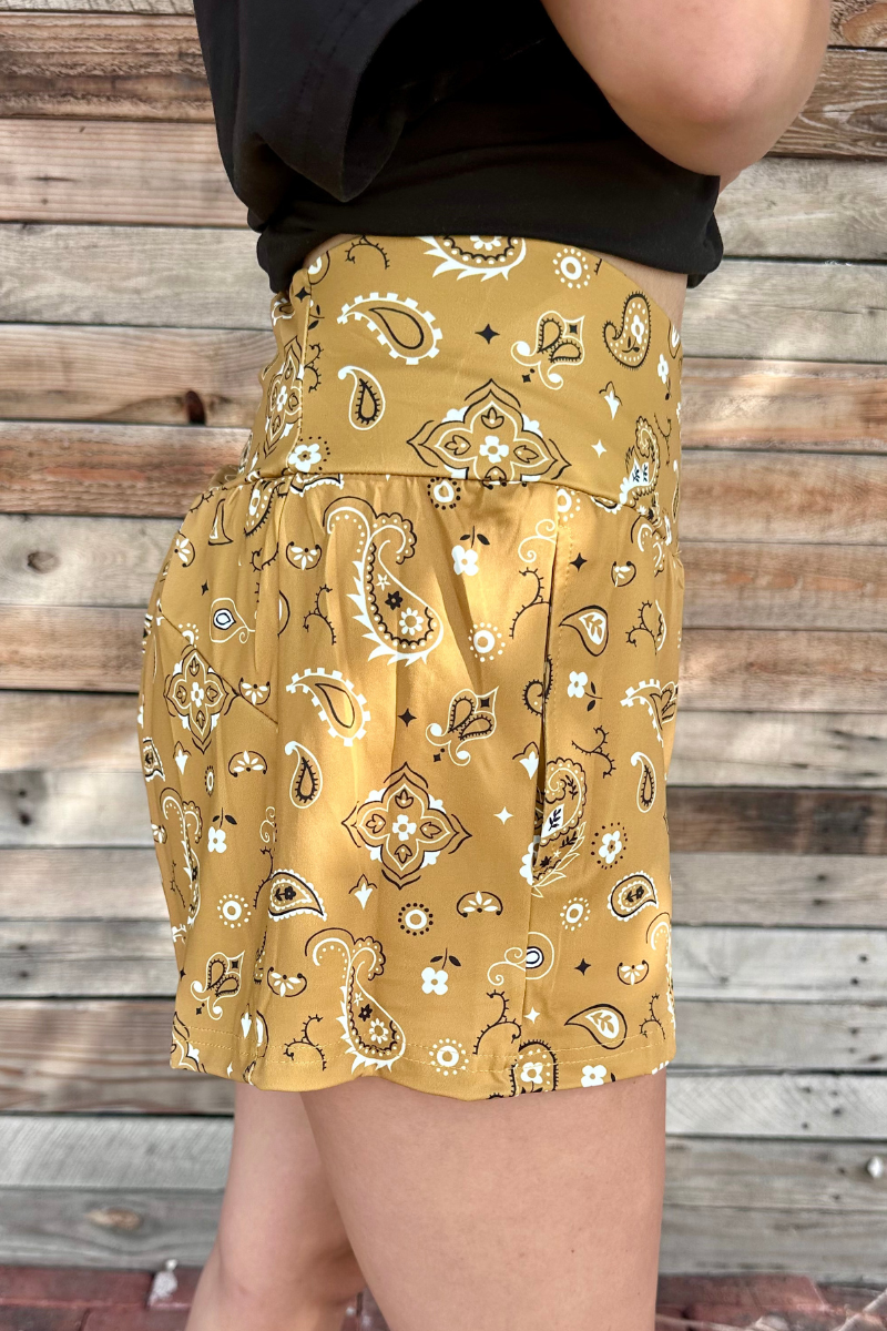 Bandana Babe Shorts Yellow by Sterling Kreek - BFF Here