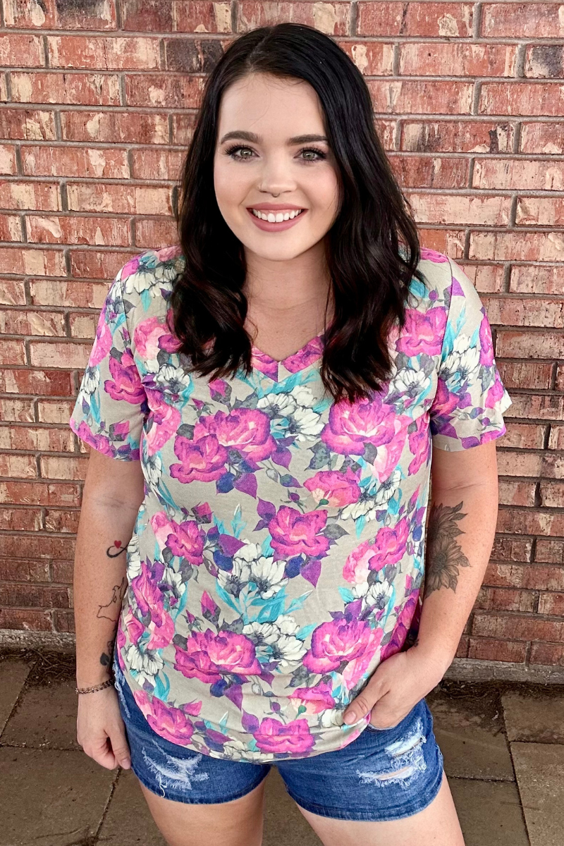 Life Is A Flower V Neck Tee by Sterling Kreek - BFF Here