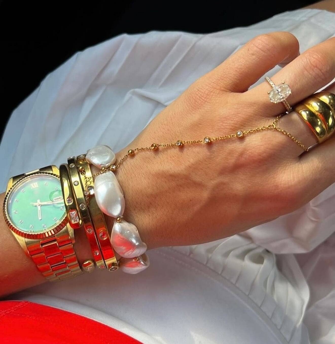 Golden Grace Hand Chain by Chan Sutt - BFF Here