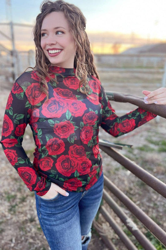 Rose Of My Heart Mesh Top by Sterling Kreek