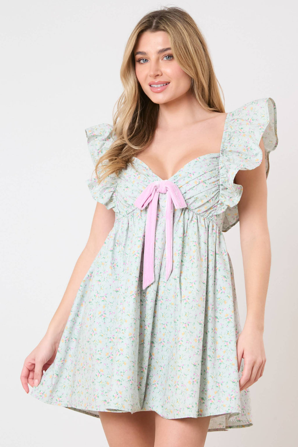 Enchanted Garden: Pastel Floral Mini Dress - BFF Here