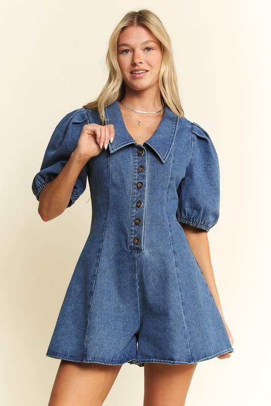 Denim Darling Button-Up Romper by Jade by Jane - BFF Here